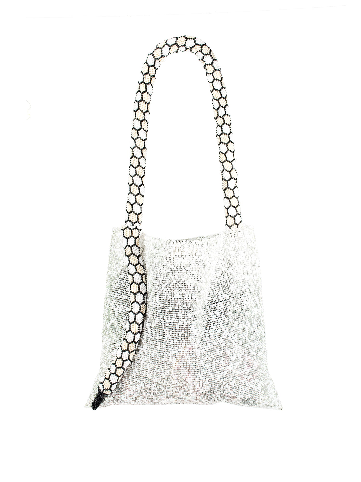 White and Black Large Serpent Bag
