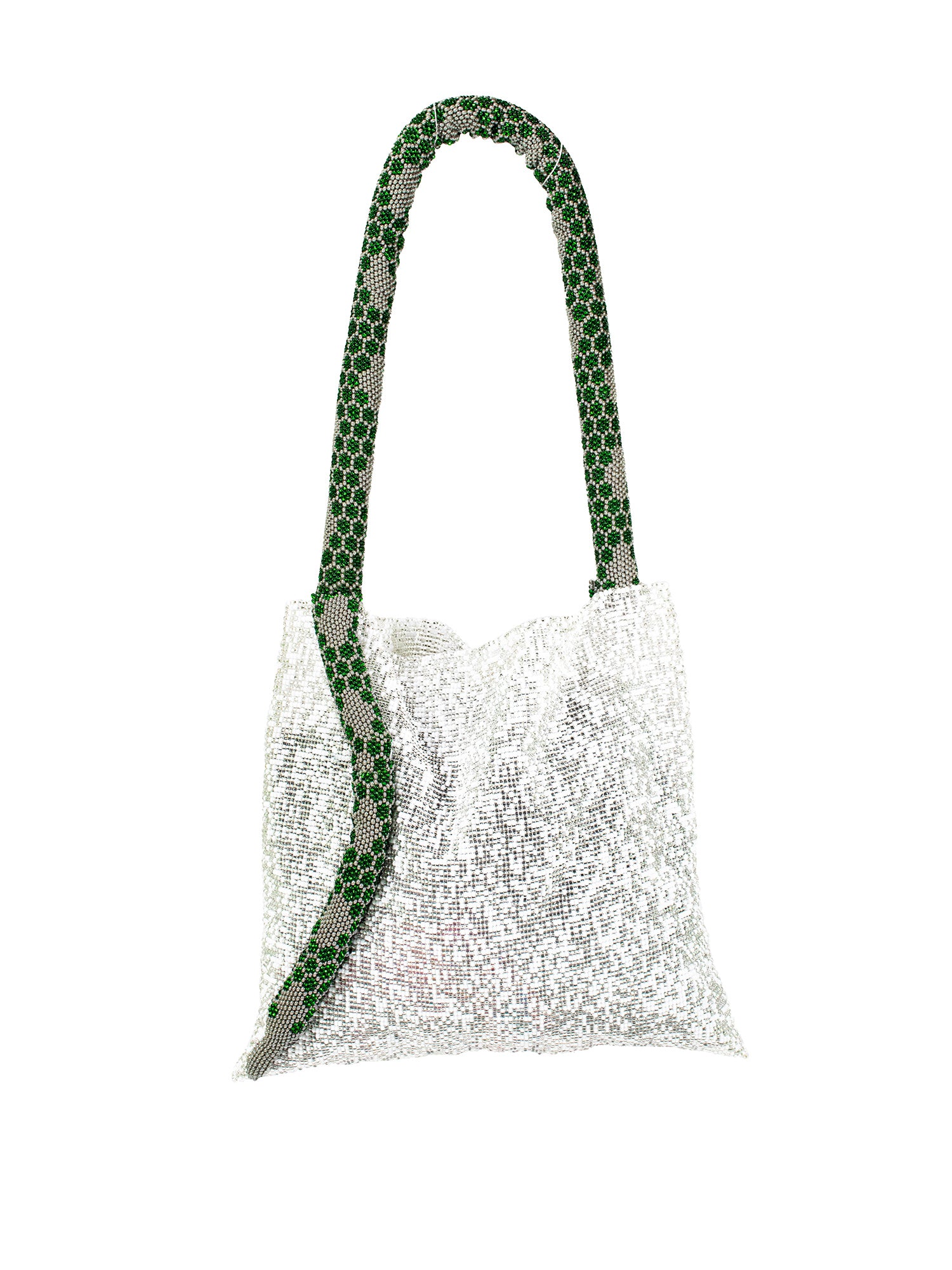 White, Green, and Silver Large Serpent Bag
