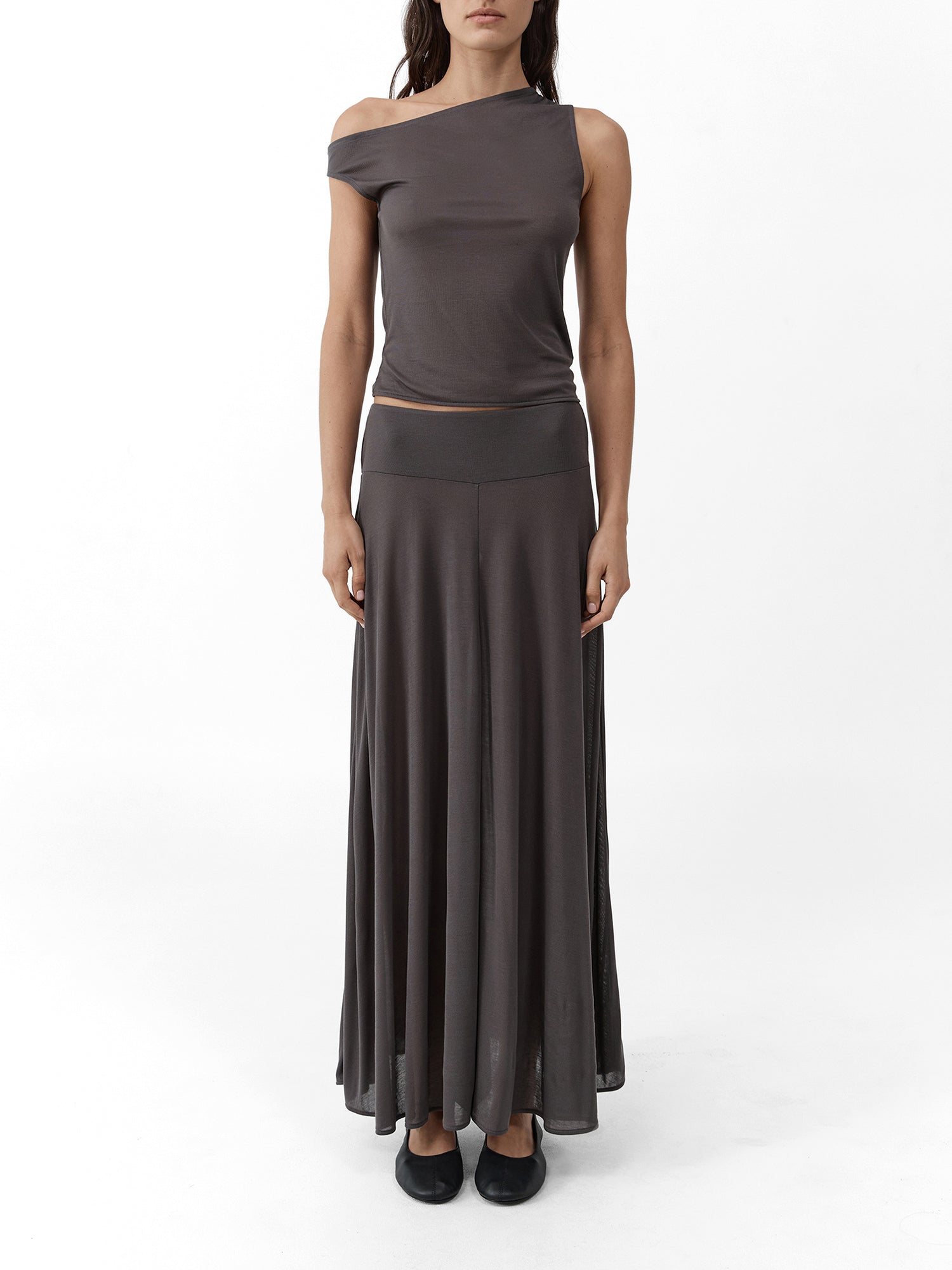Fluid Jersey Midi Skirt