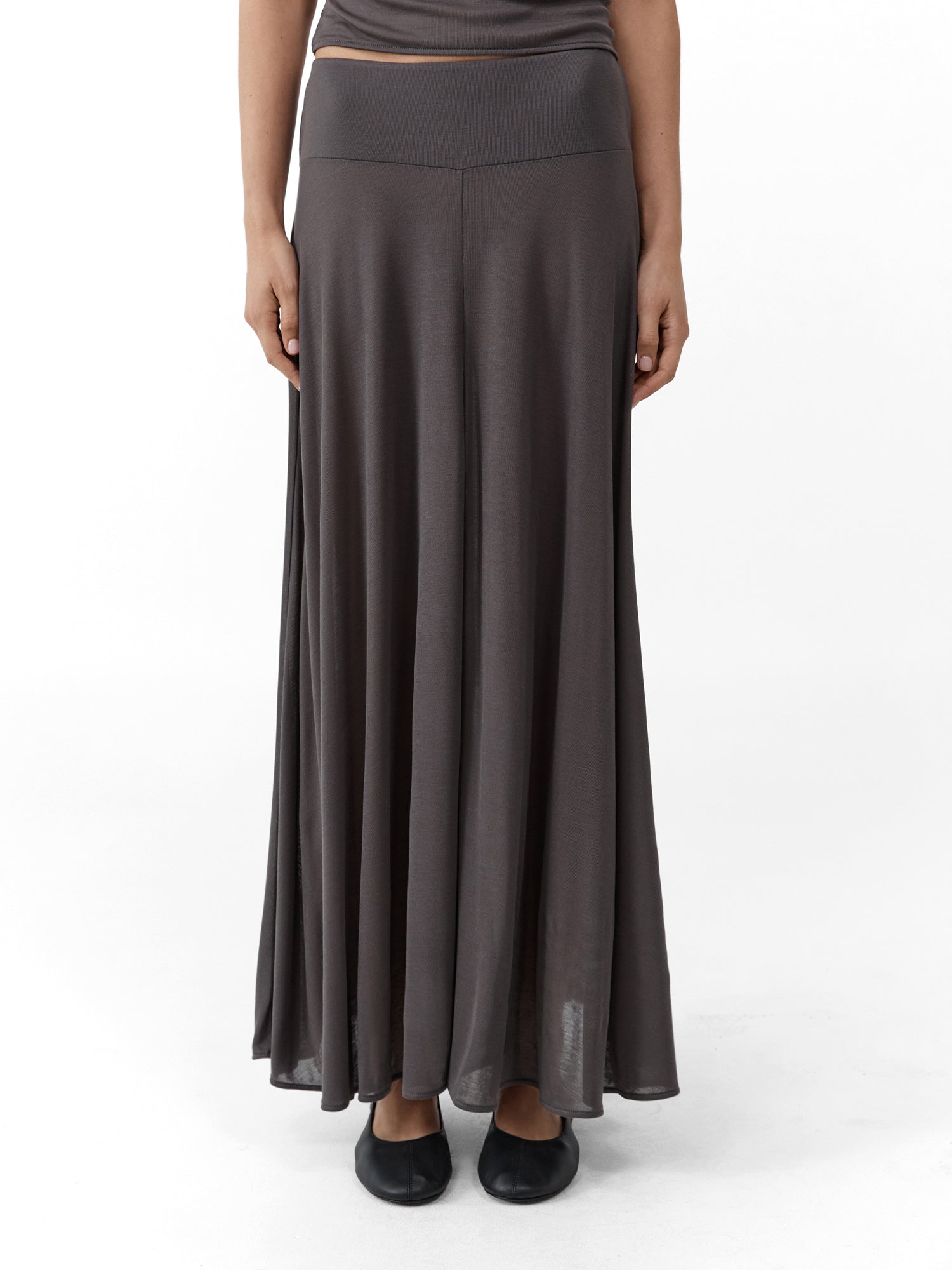 Fluid Jersey Midi Skirt