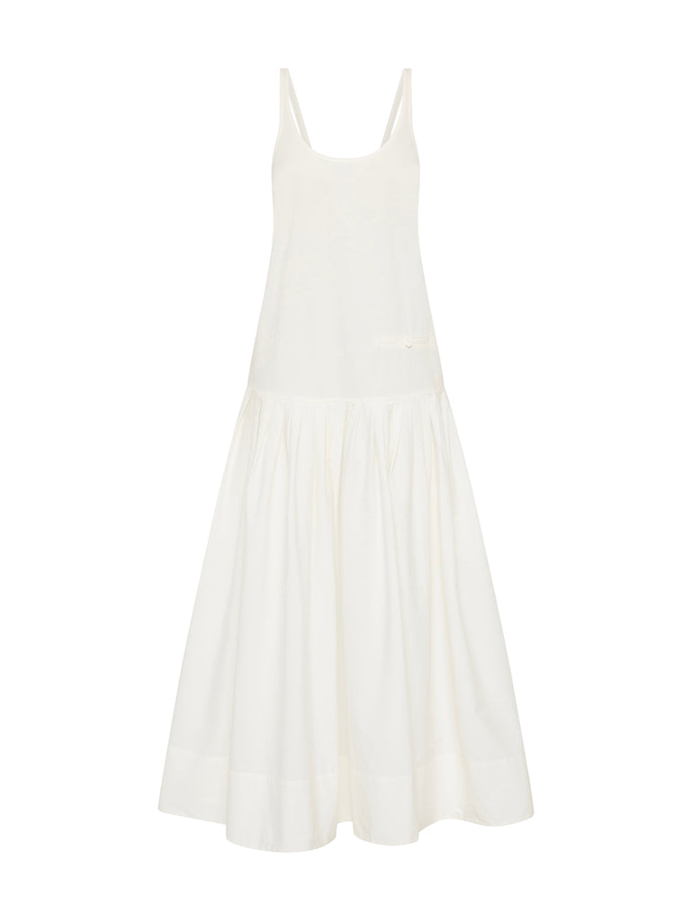 st agni vas pleat dress St. Agni Relaxed Pleat Dress in White