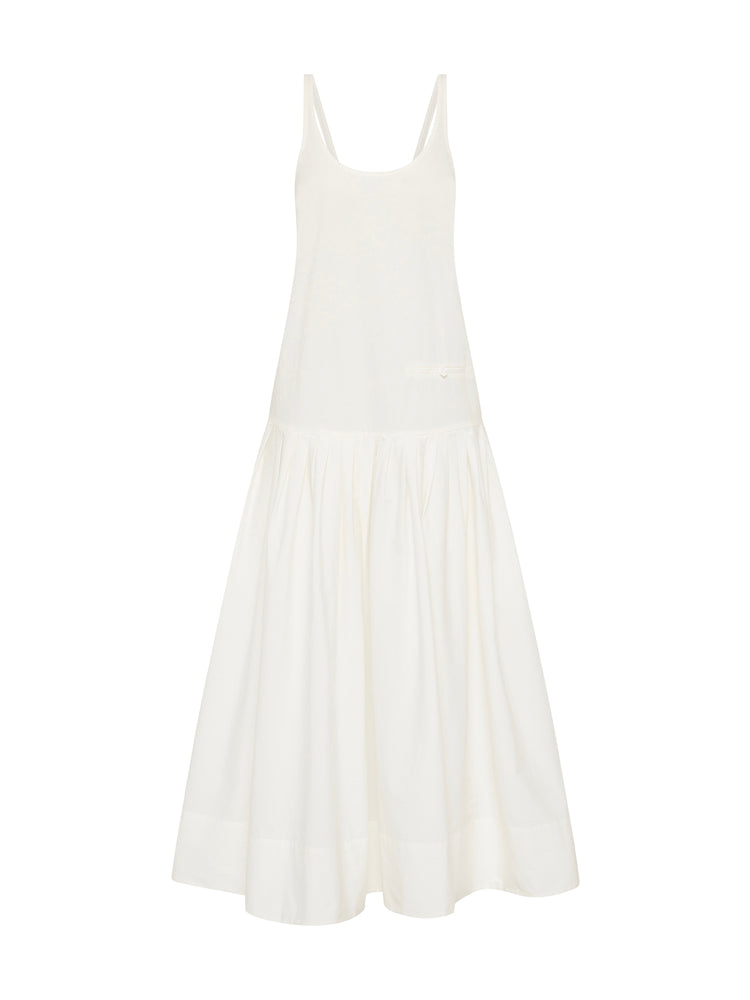 sleeveless seamed maxi dress taffeta small St. Agni