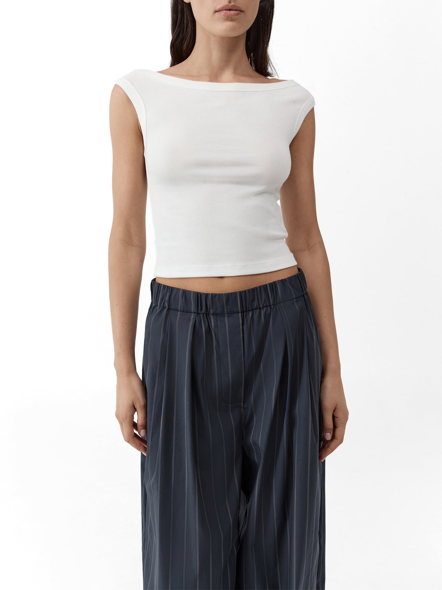 Striped Relaxed Pleat Pants