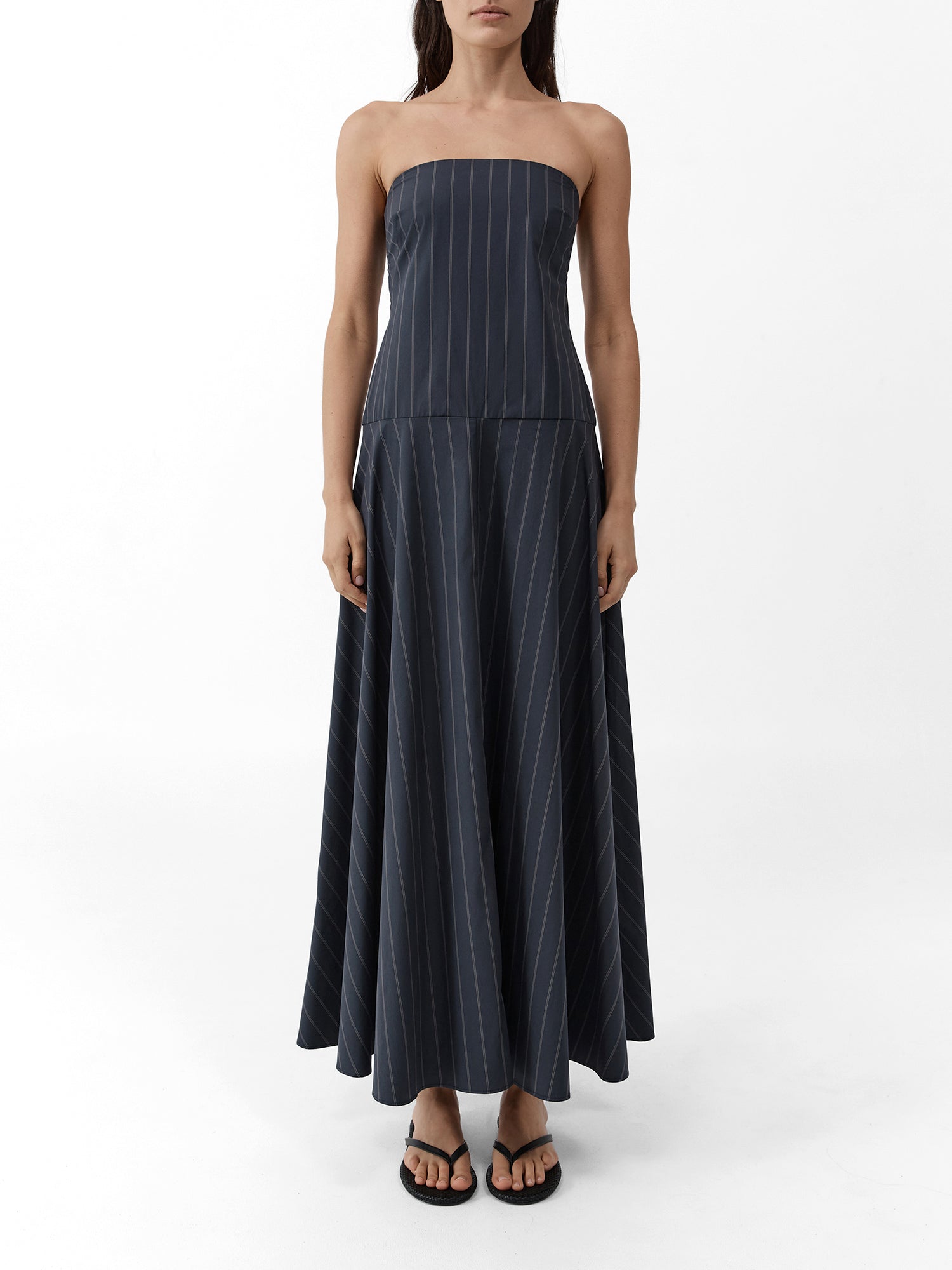 Strapless Rouleau Maxi Dress