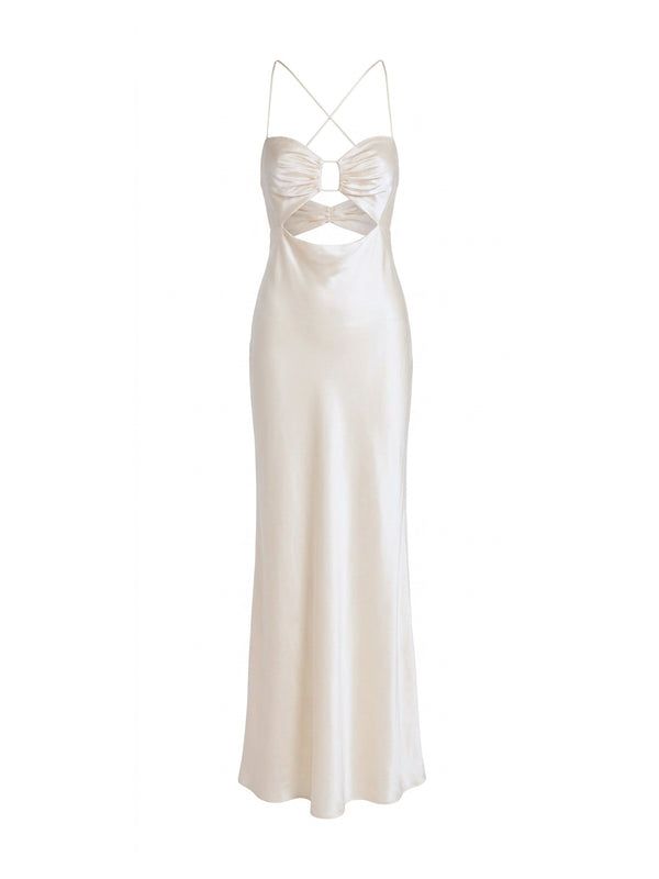 Cut-Out Bias Silk Gown