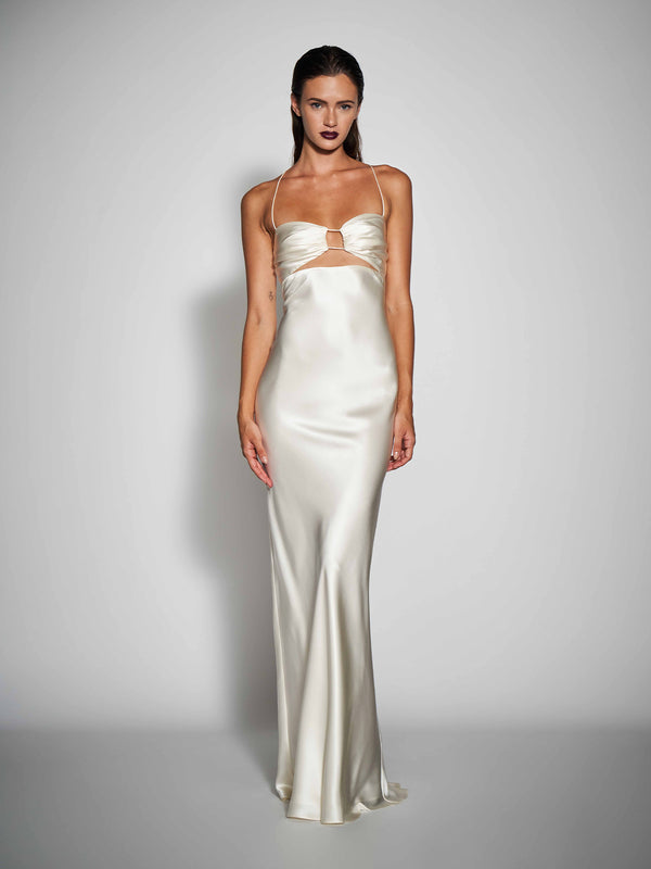 Cut-Out Bias Silk Gown