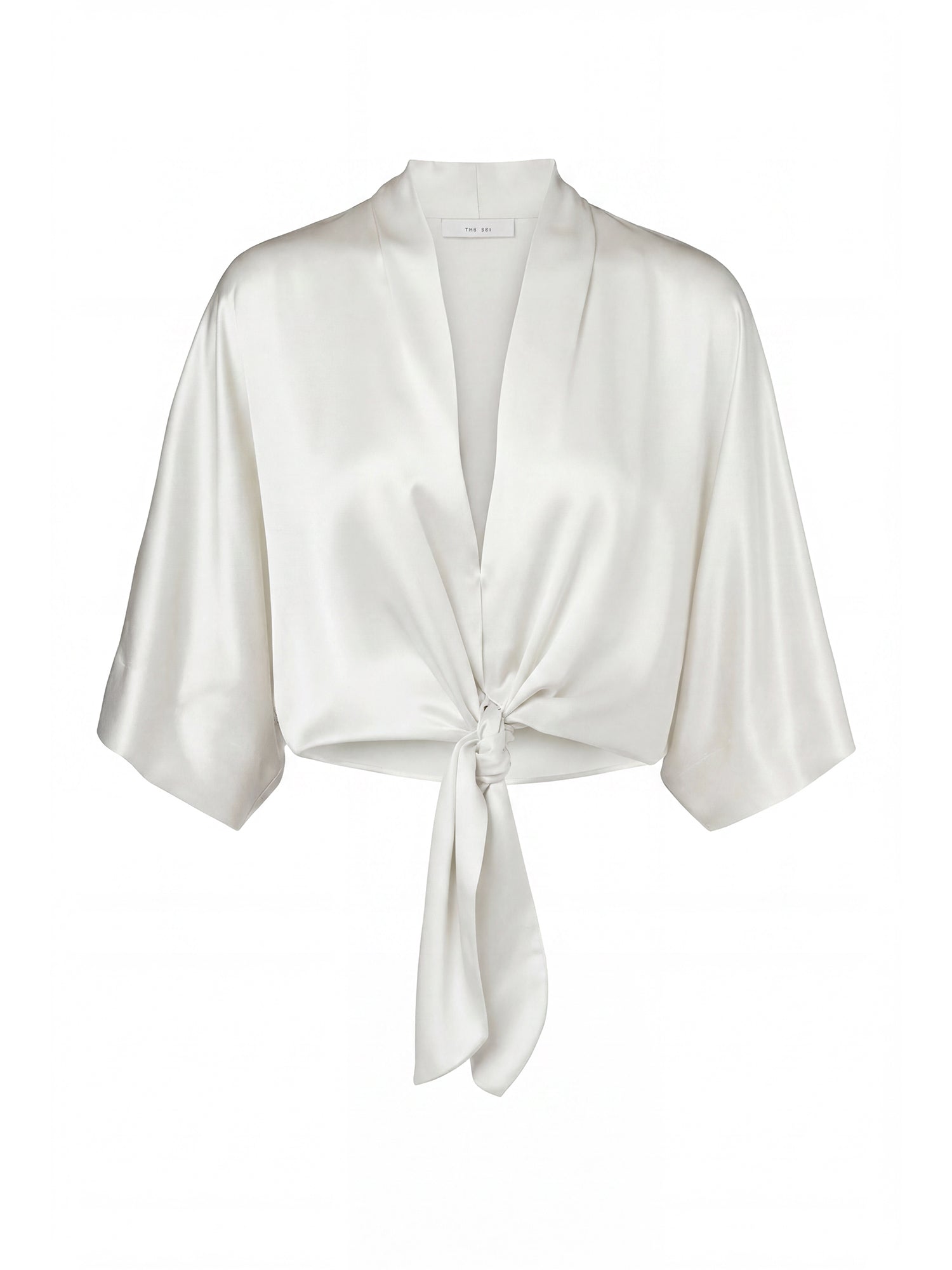 Dolman Tie-Front Silk Blouse