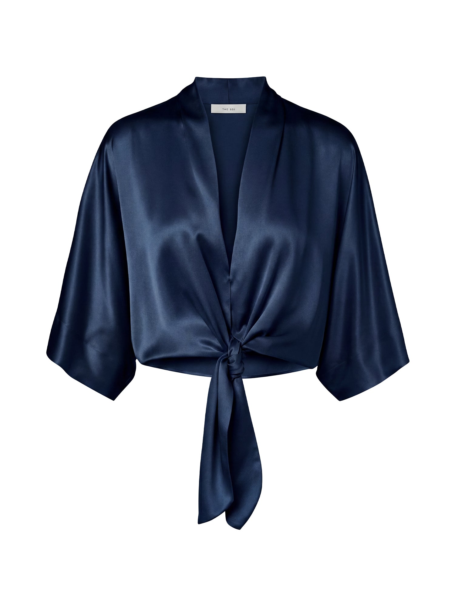 Dolman Tie-Front Silk Blouse