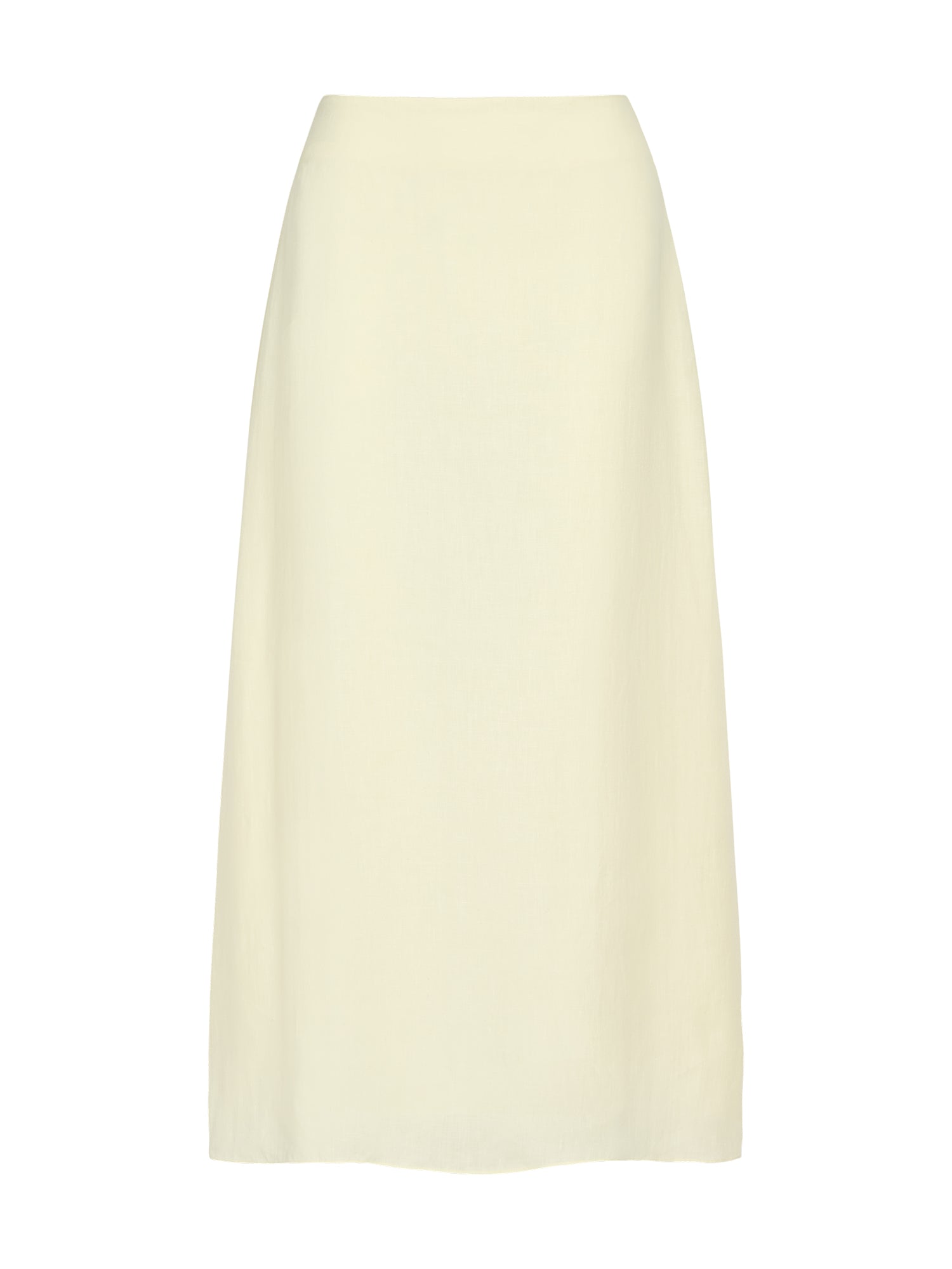 A-Line Midi Skirt in Fluid Linen Shirting
