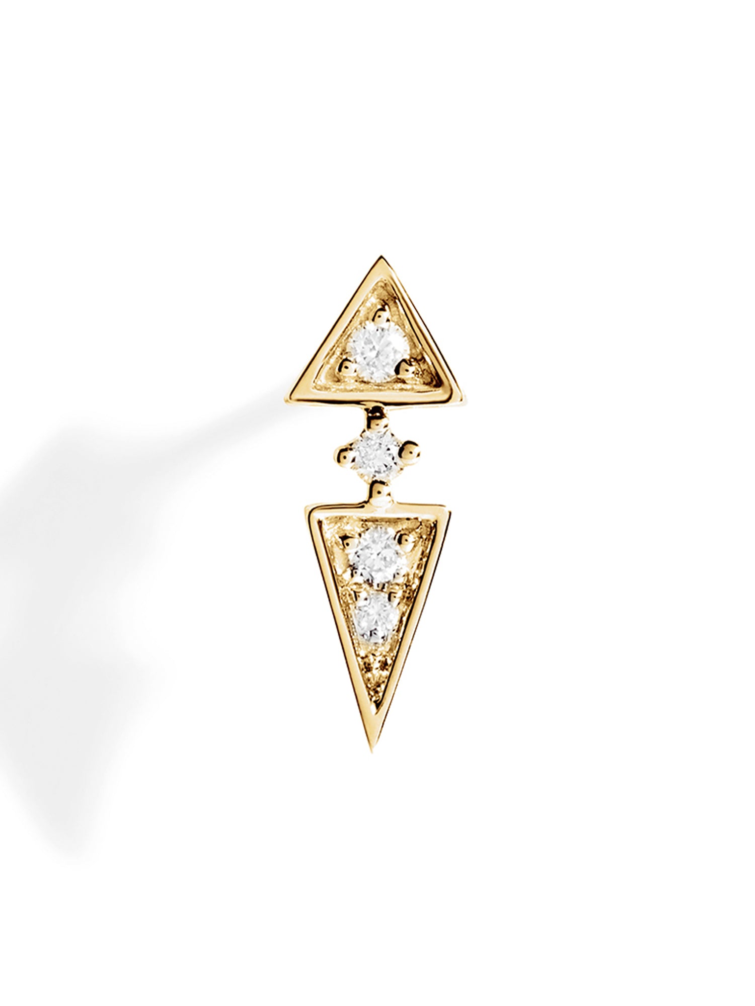 Yellow Gold and Diamond Anyway Peak Earring