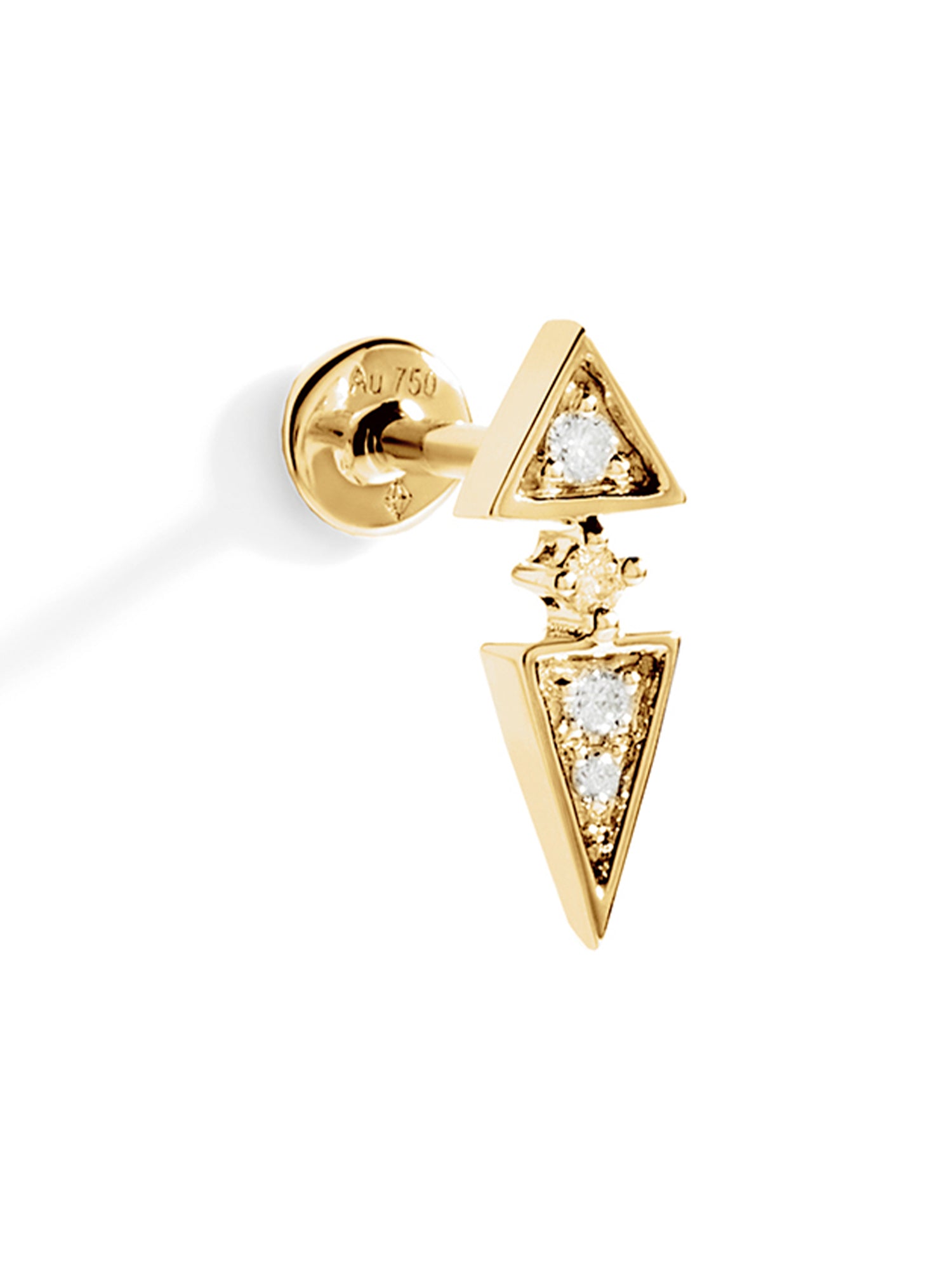 Yellow Gold and Diamond Anyway Peak Earring