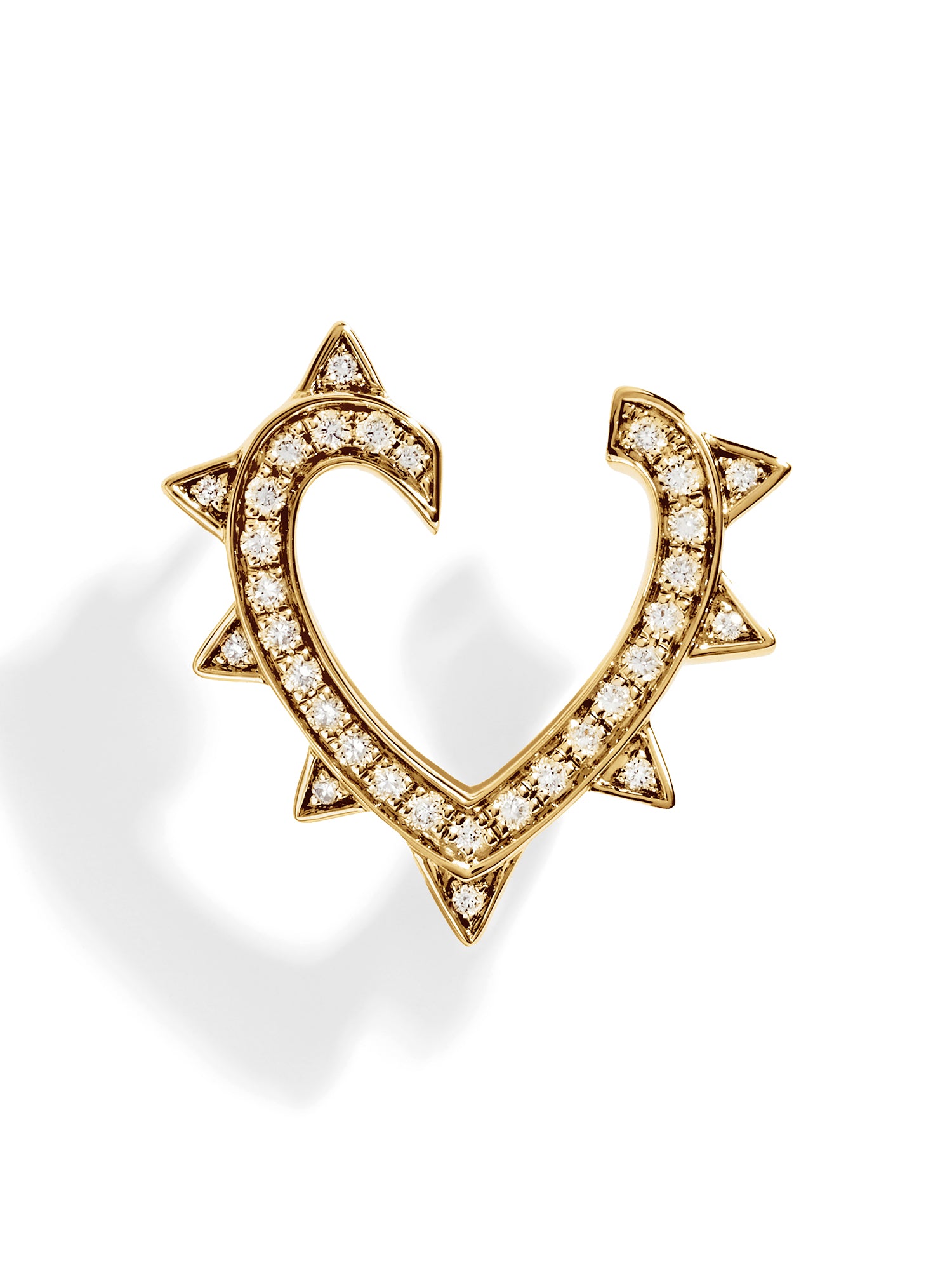 Yellow Gold and Diamond Rockaway Heart Earring