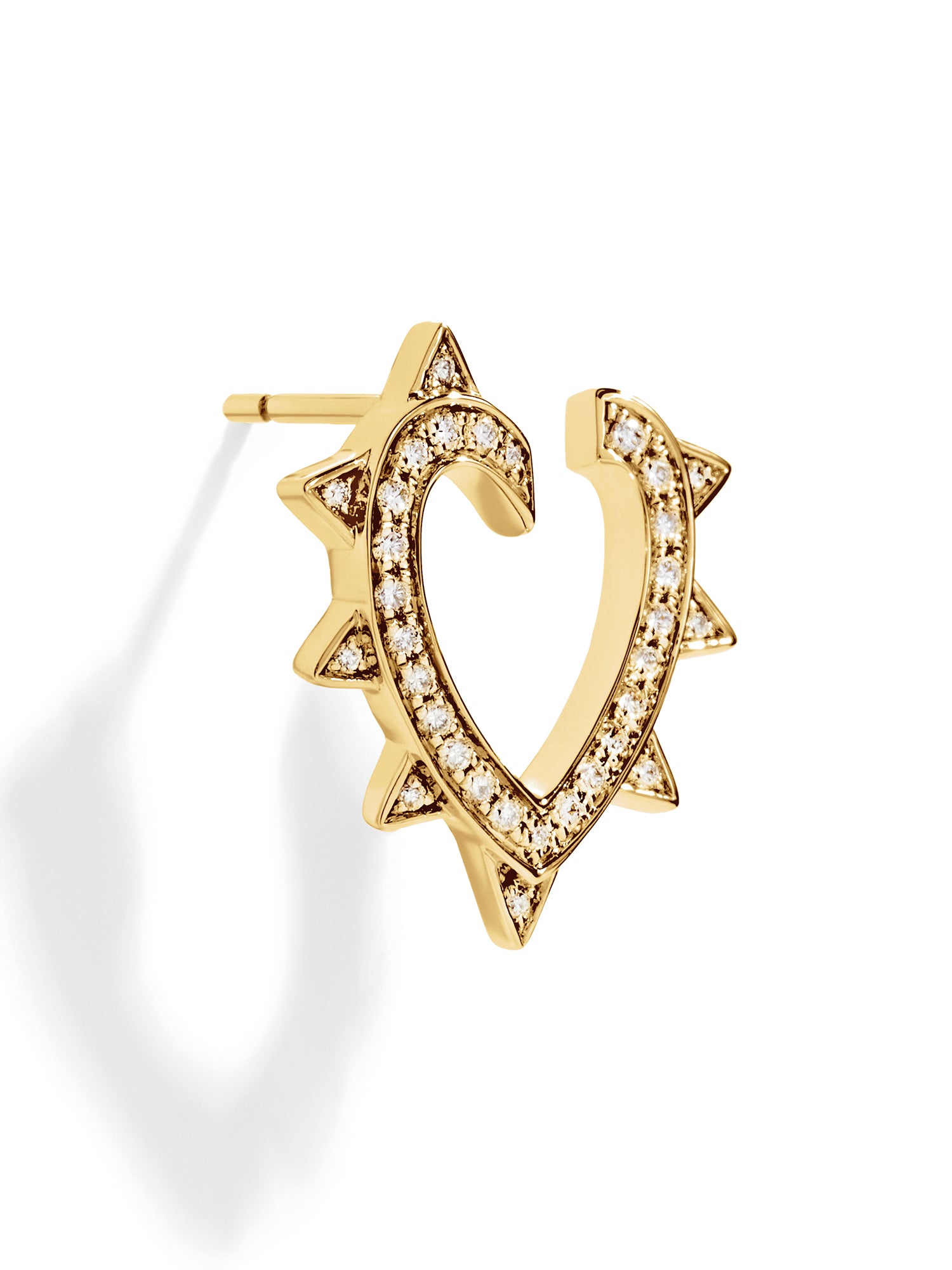 Yellow Gold and Diamond Rockaway Heart Earring