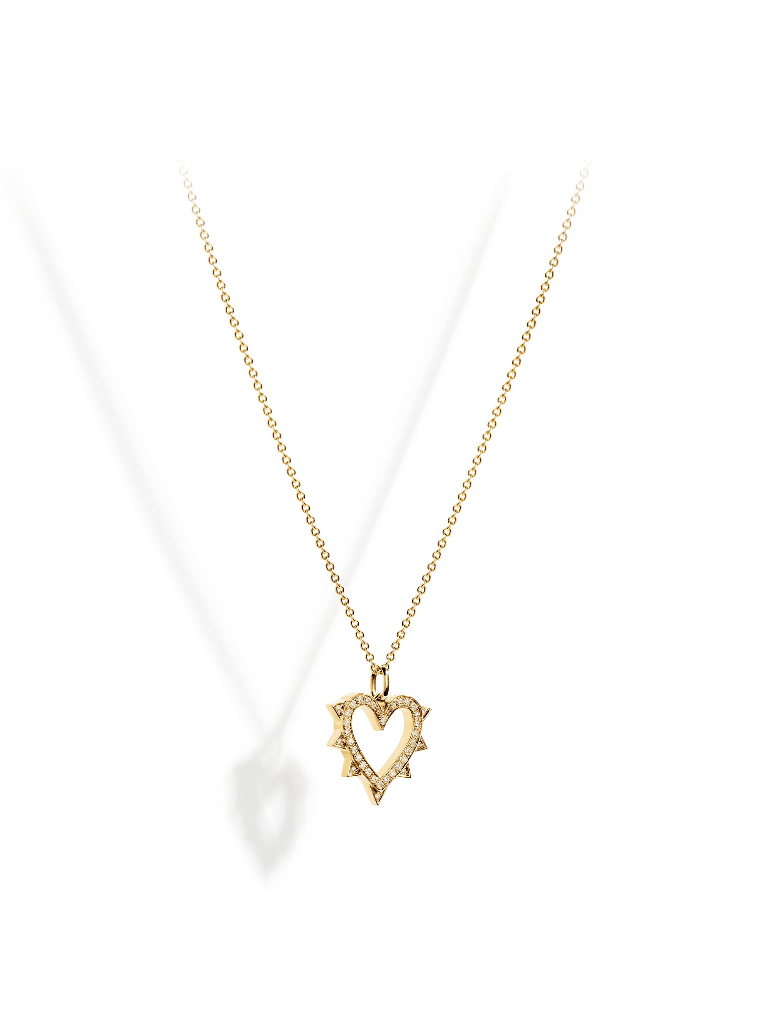 Yellow Gold and Diamond Rockaway Heart Necklace