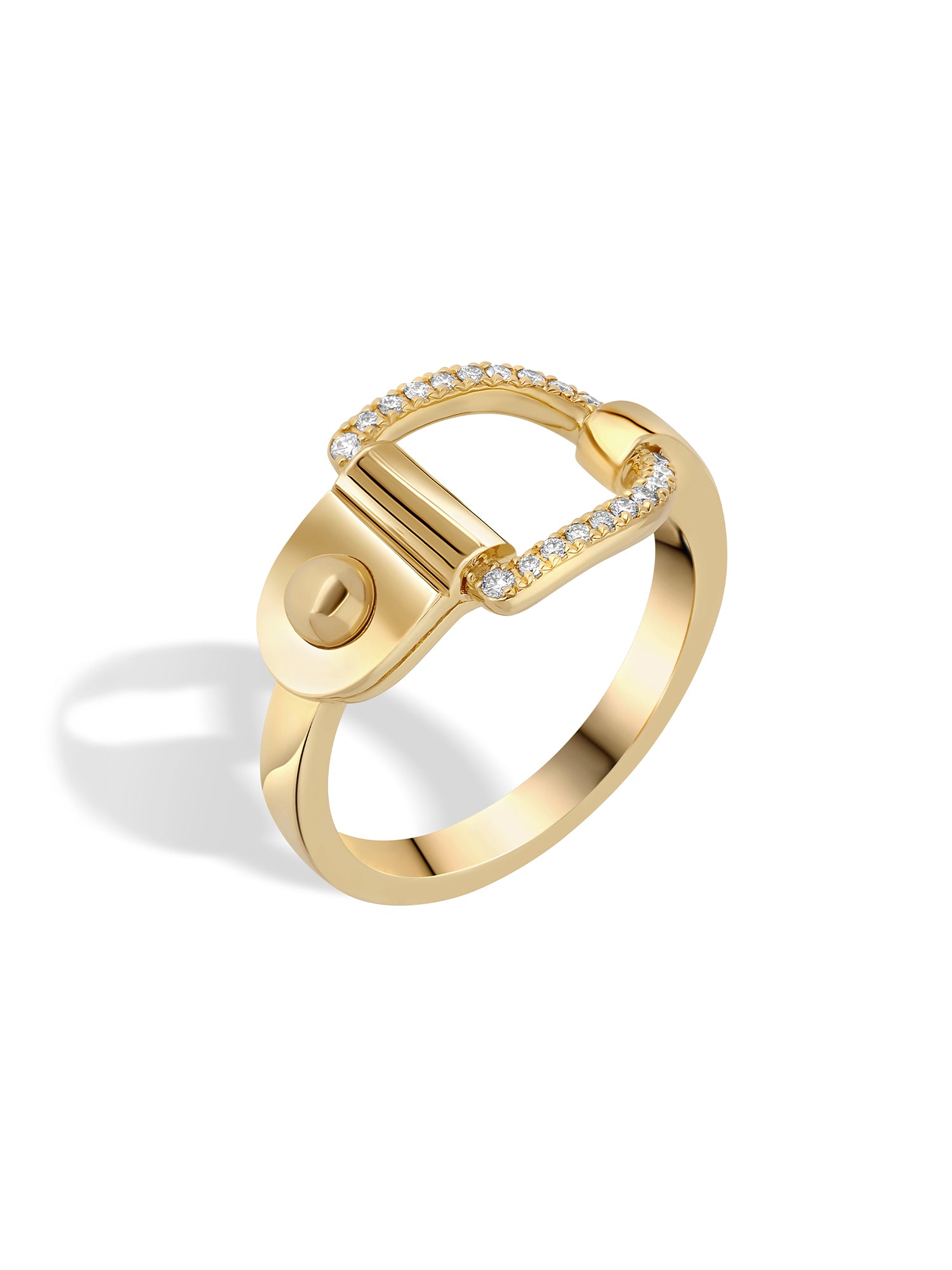 Yellow Gold and Diamond Rivet Ring