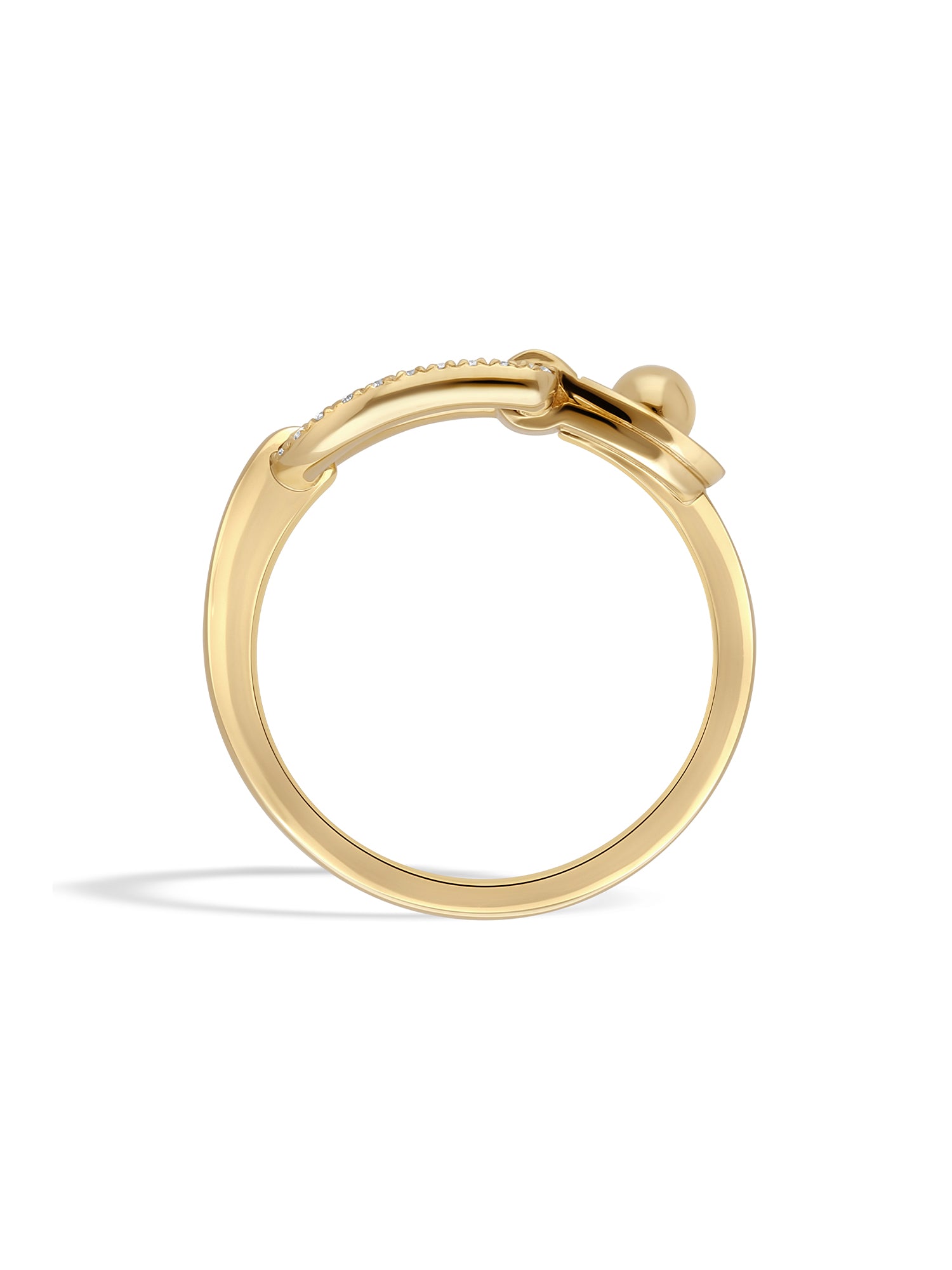 Yellow Gold and Diamond Rivet Ring