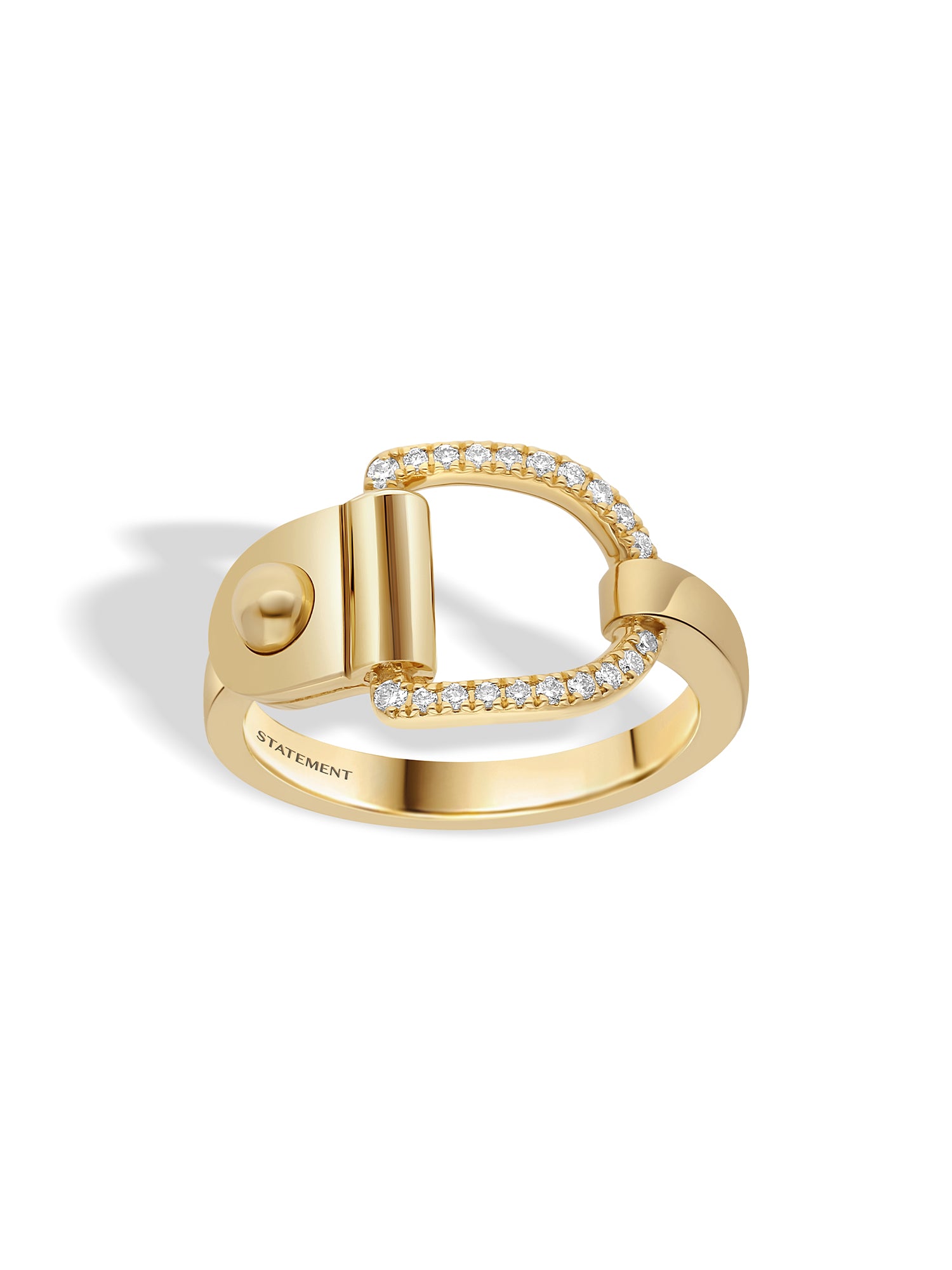 Yellow Gold and Diamond Rivet Ring