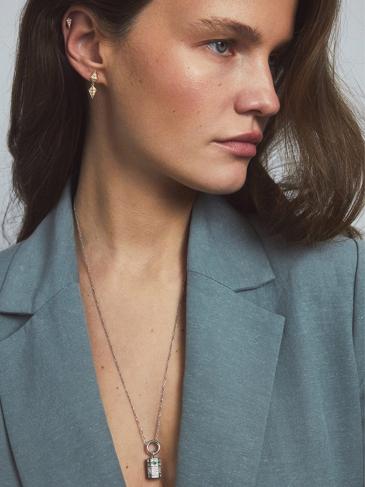 Yellow Gold and Diamond Rockaway Earring