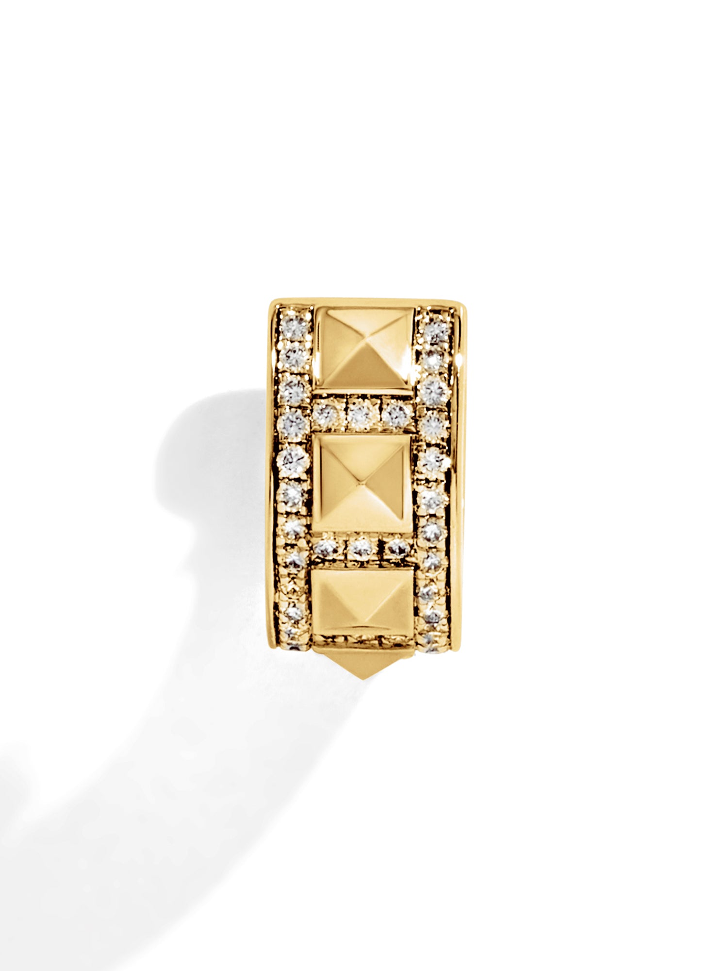 Yellow Gold and Diamond Rockaway Picots Earring