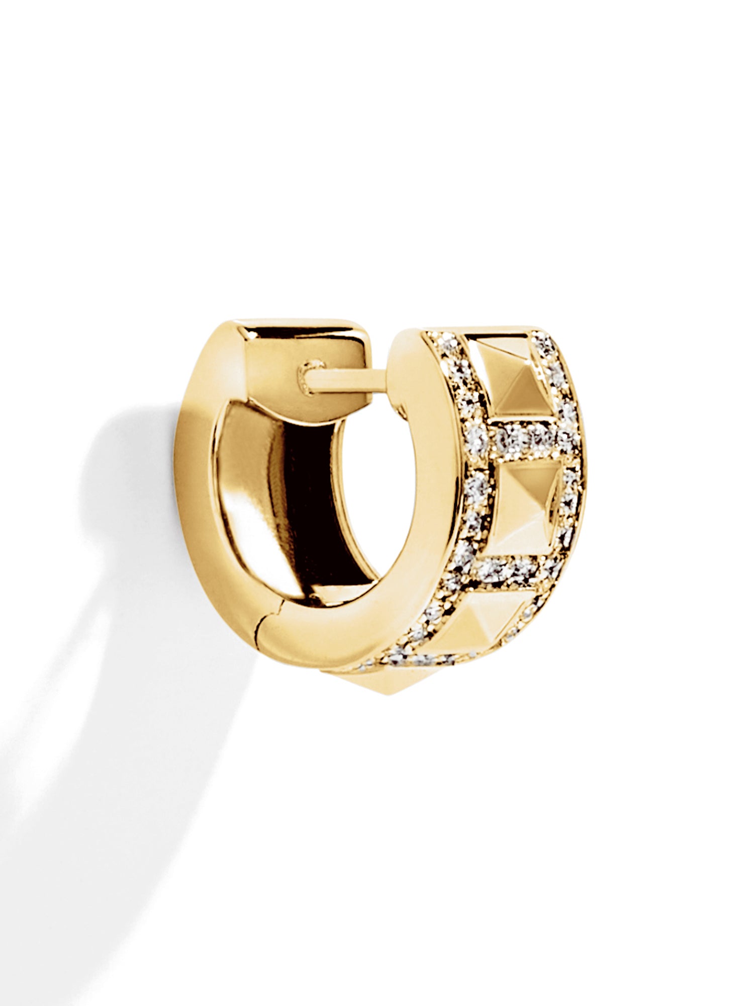 Yellow Gold and Diamond Rockaway Picots Earring