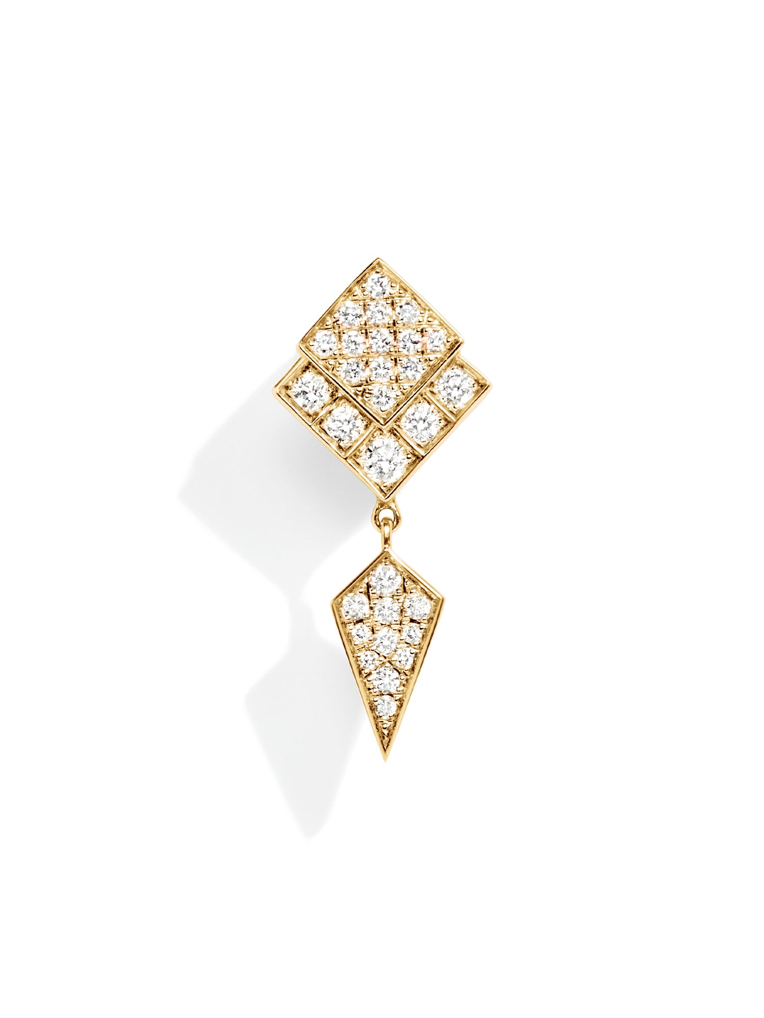 Yellow Gold and Diamond Stairway Earring