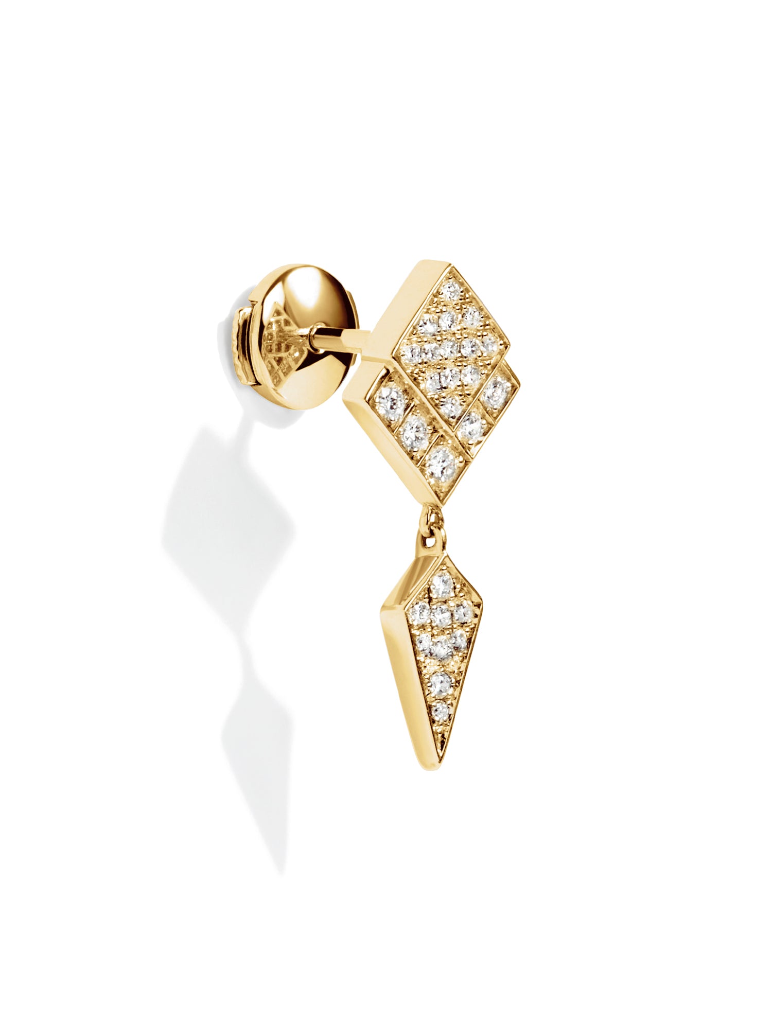 Yellow Gold and Diamond Stairway Earring