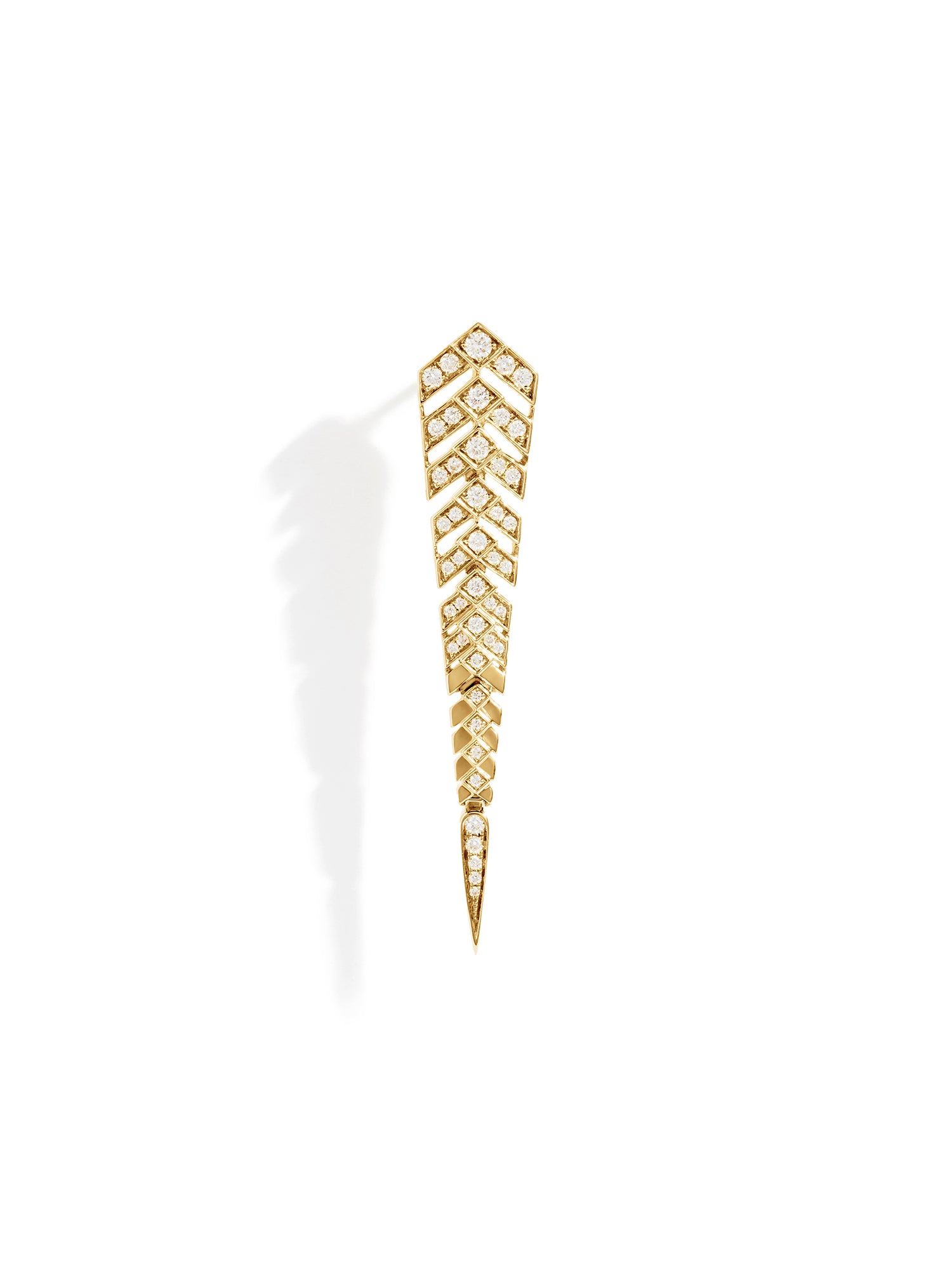 Yellow Gold and Diamond Stairway M Earring