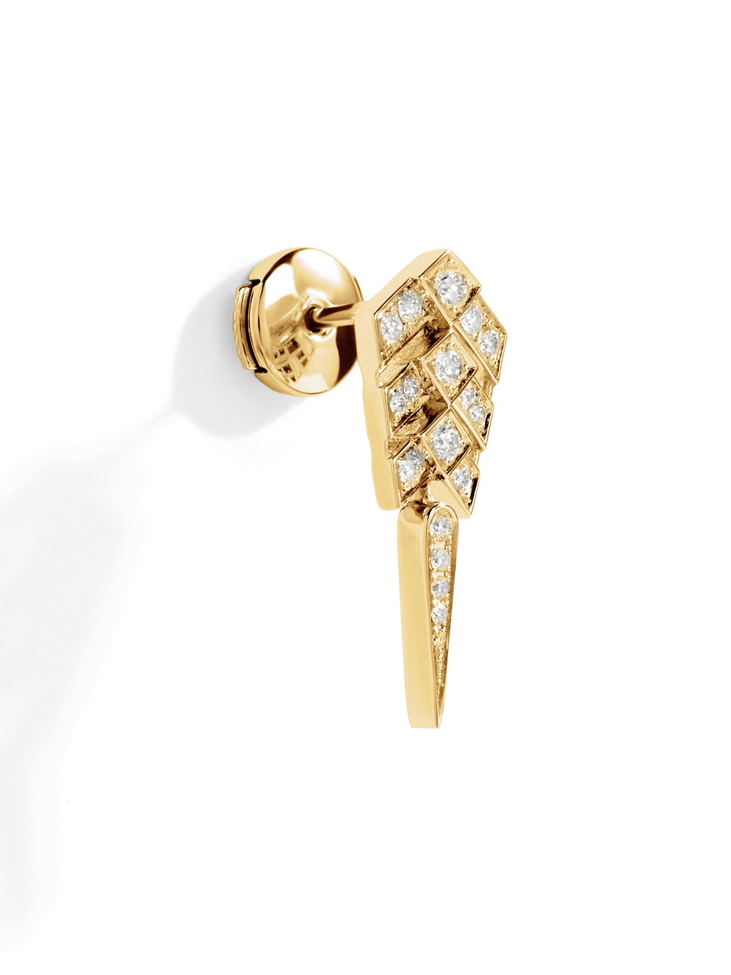 Yellow Gold and Diamond Stairway S Earring