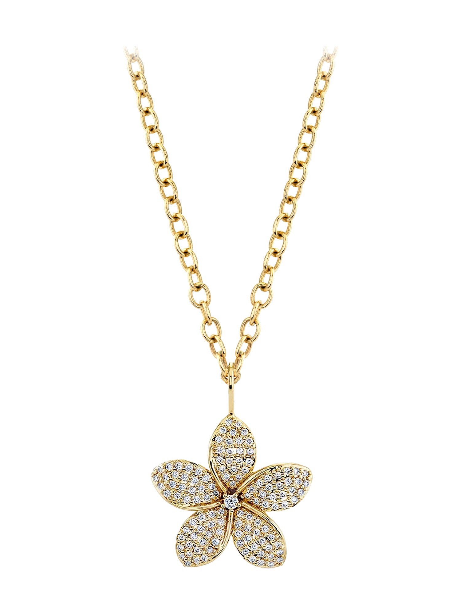 Large Plumeria Charm Necklace