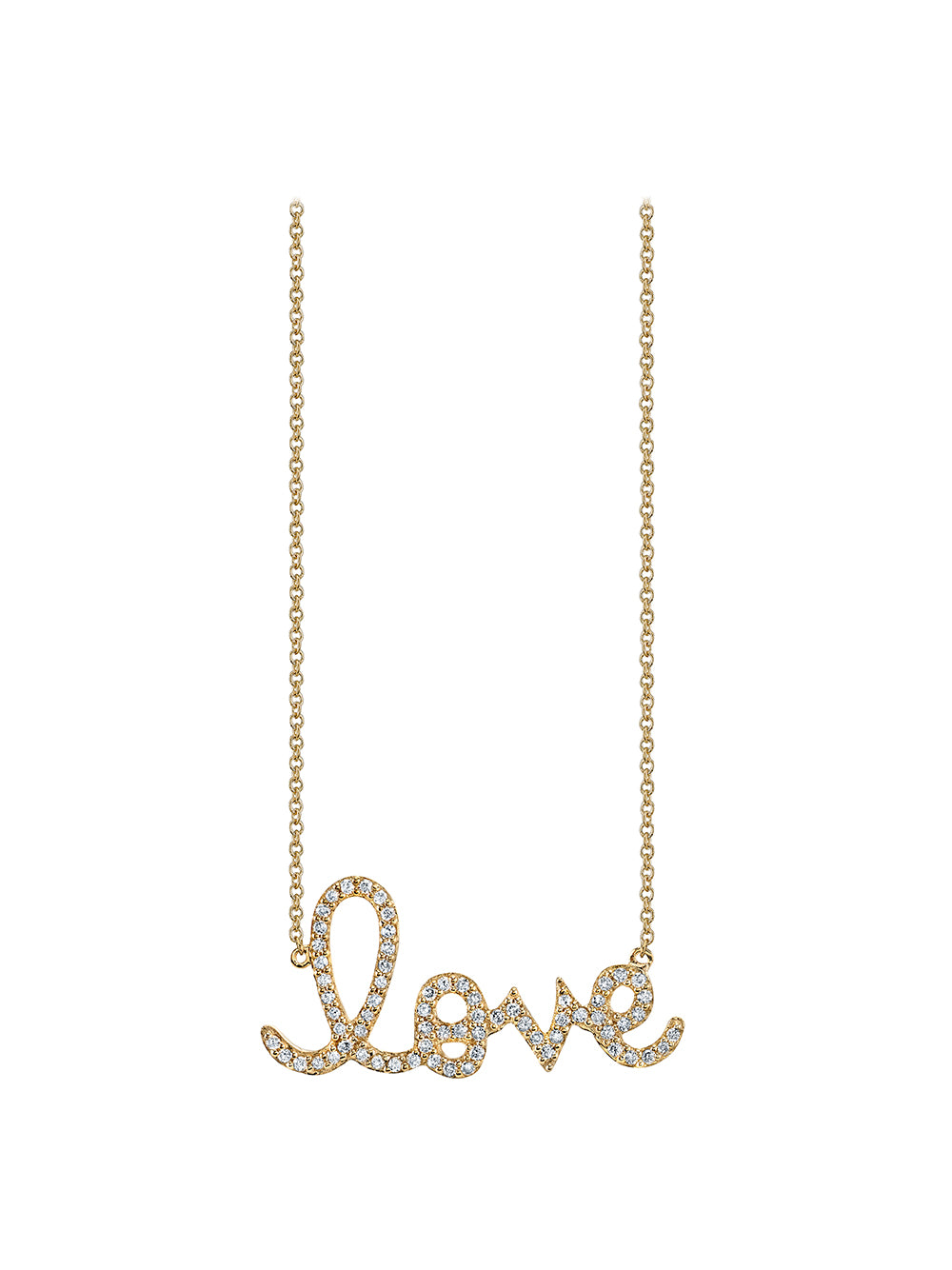 Large Love Script Necklace
