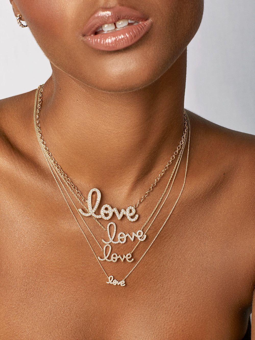 Large Love Script Necklace