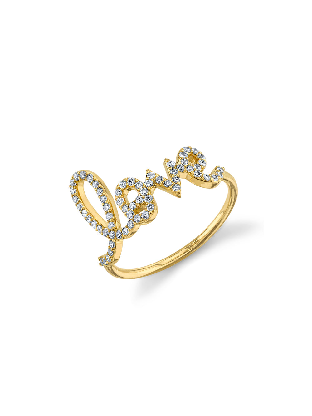 Large Love Script Ring
