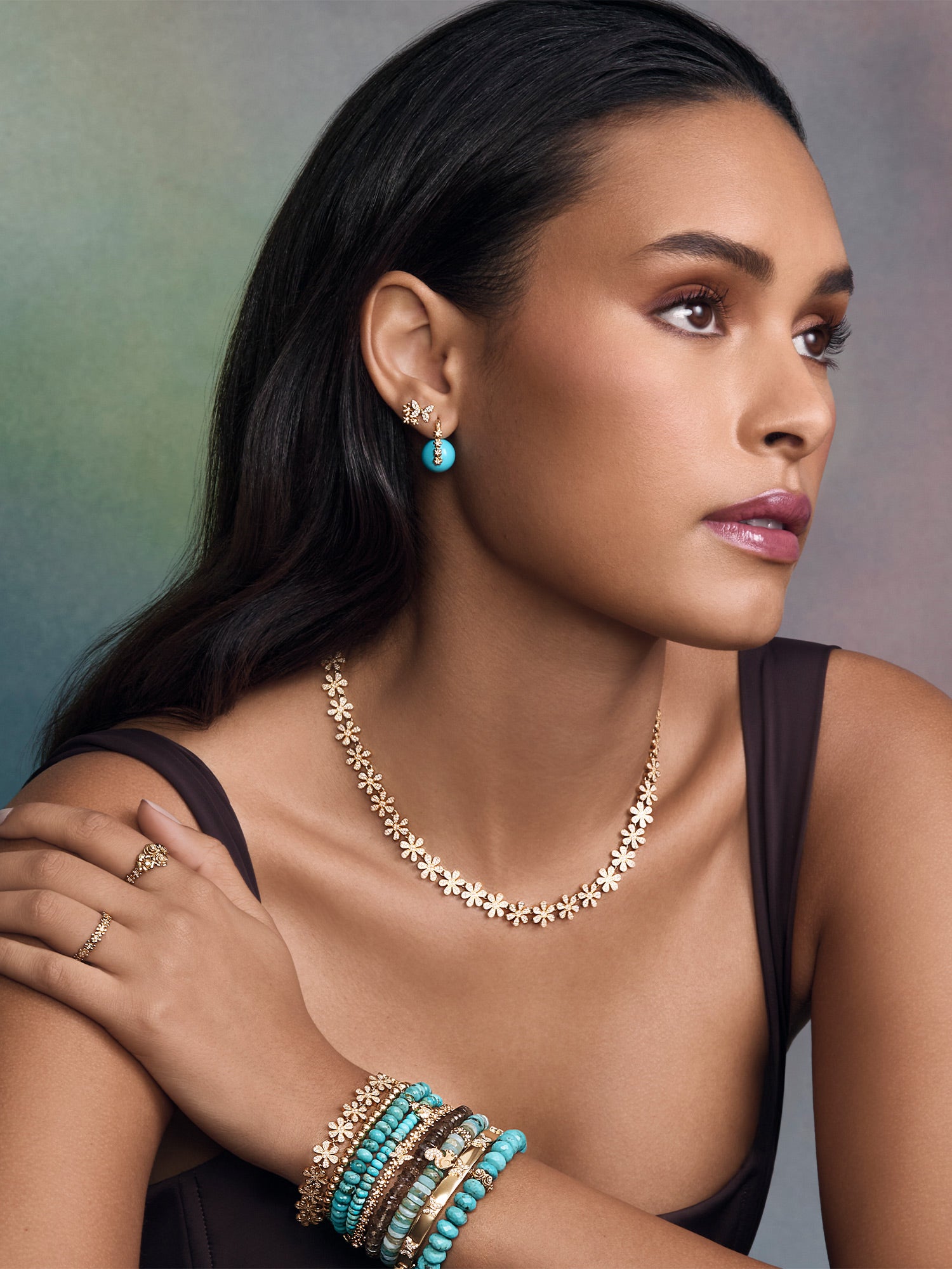 Pavé Daisy Eternity Necklace