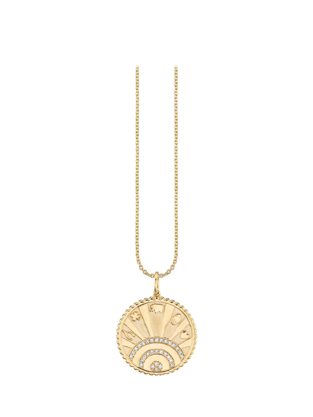 Pavé Luck Coin Charm Necklace