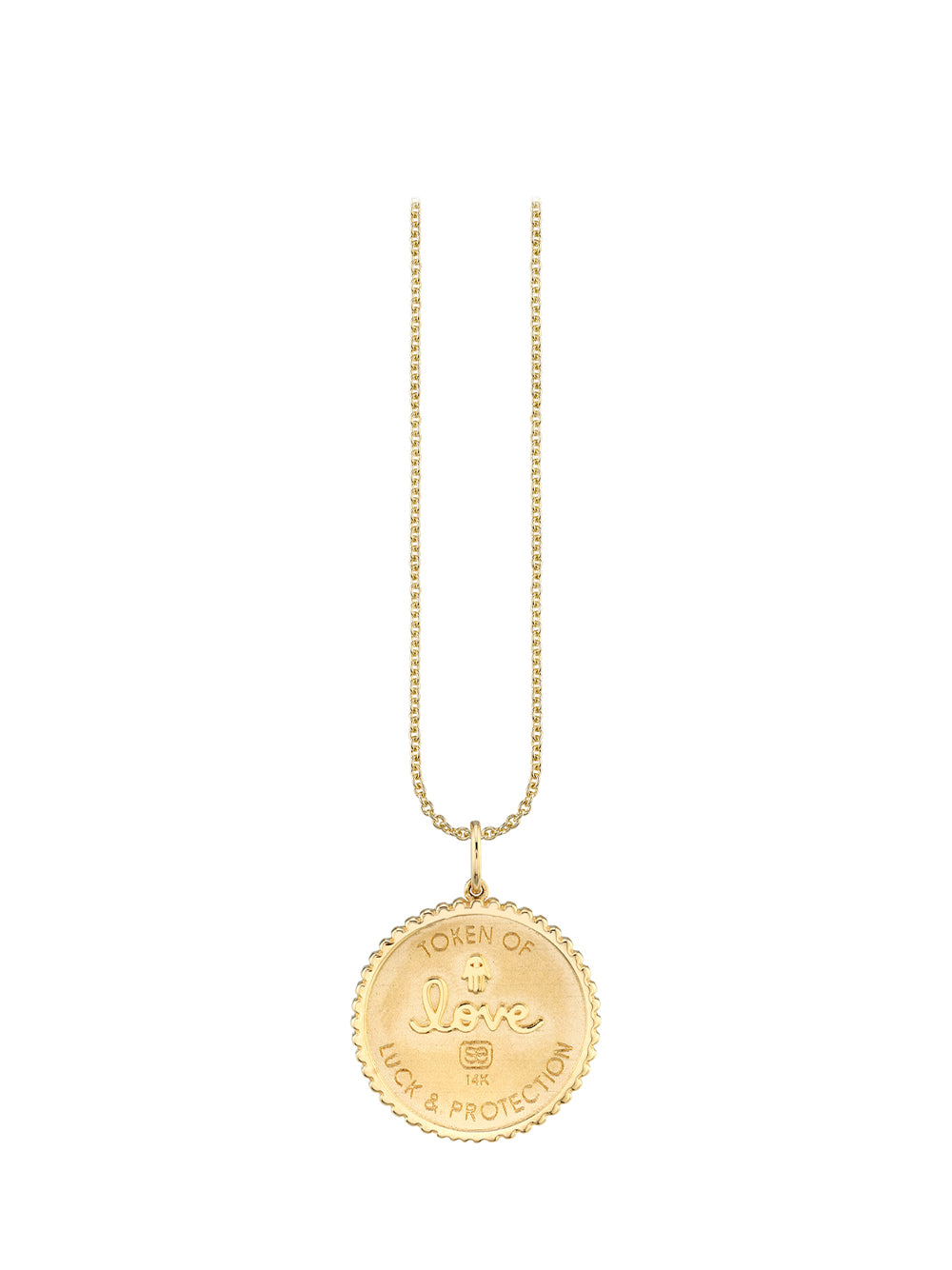 Pavé Luck Coin Charm Necklace