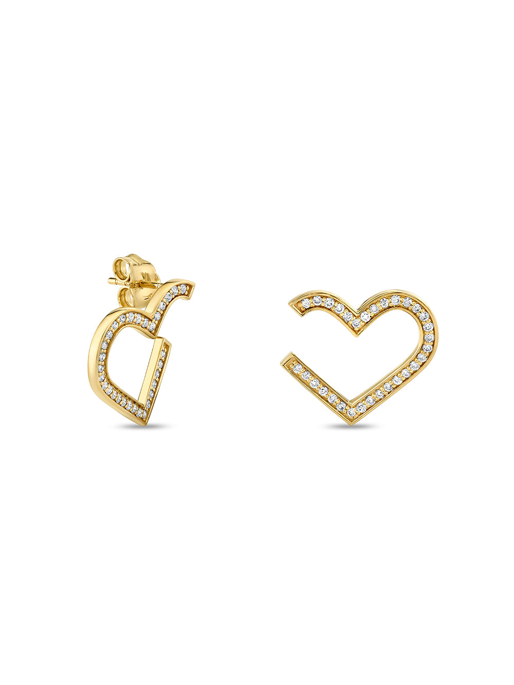 Pavé Wrap Heart Hoops