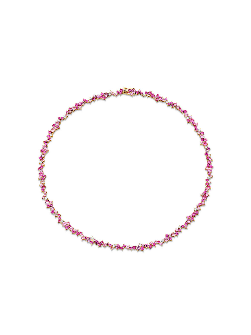 Pink Sapphire Cocktail Eternity Necklace