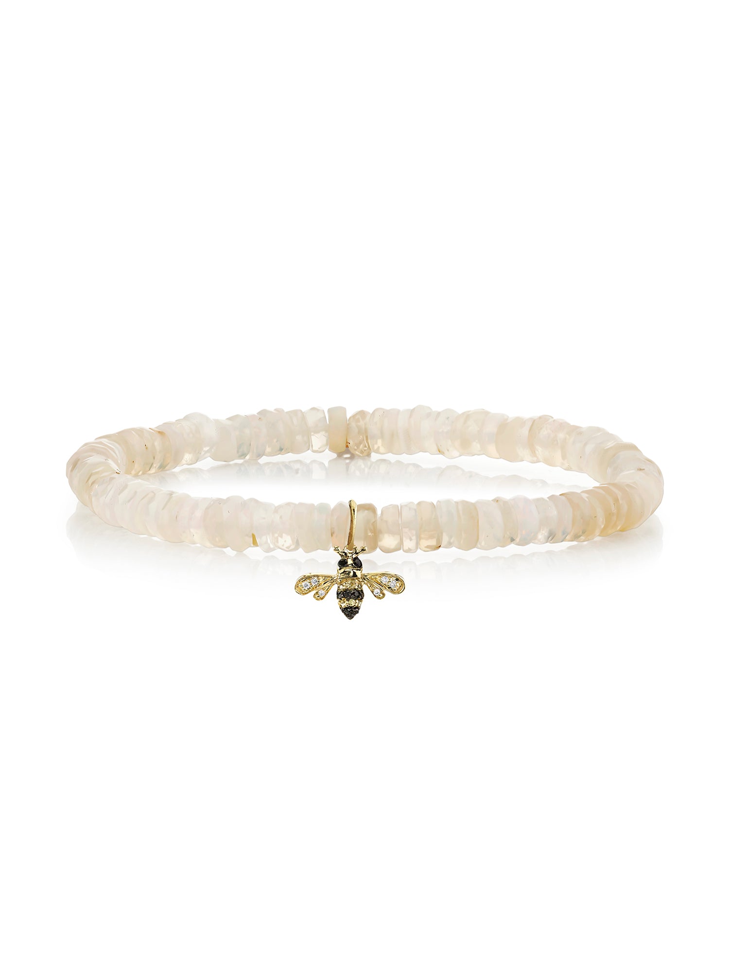 Small Bee Charm on Ethiopian Opal Beaded Bracelet