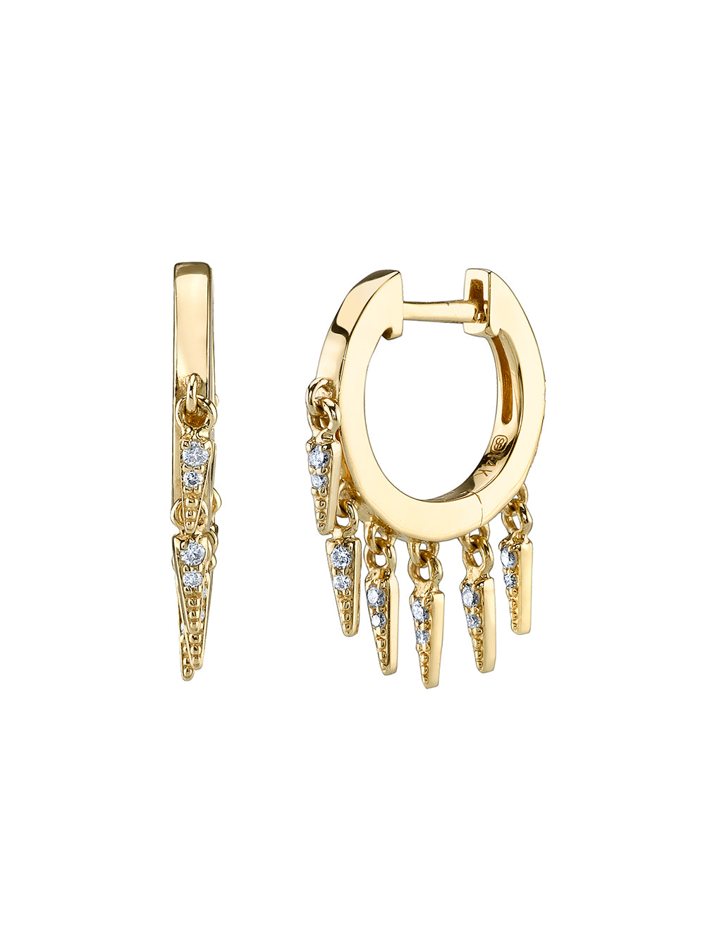 Small Pavé Fringe Huggie Hoops
