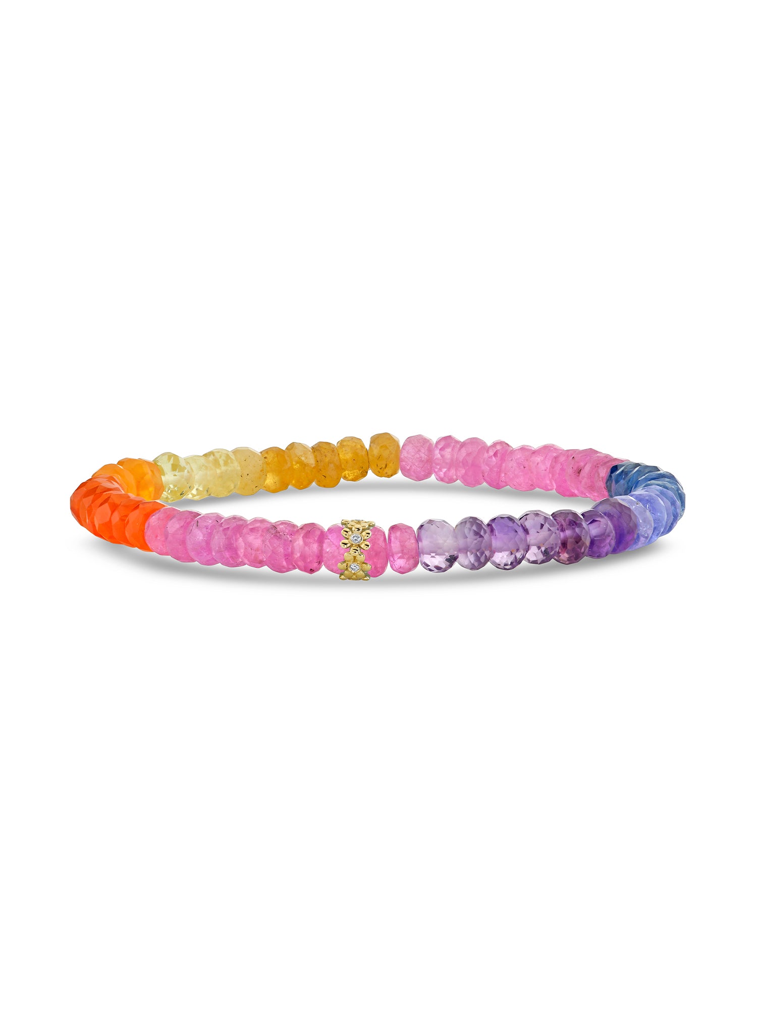Tiny Daisy Rondelle on Semi Precious Beaded Bracelet