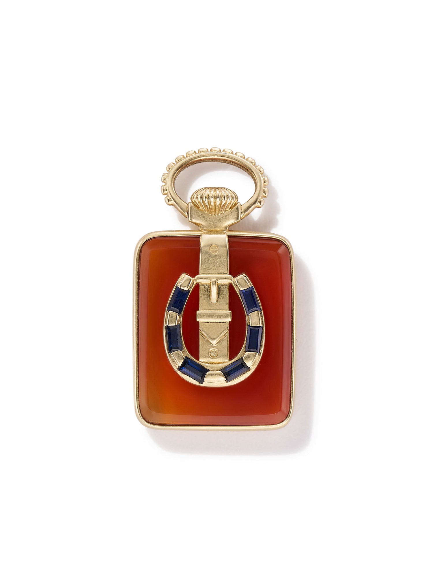 The Ace Vault in Orange Agate on Paperclip Mix Chain