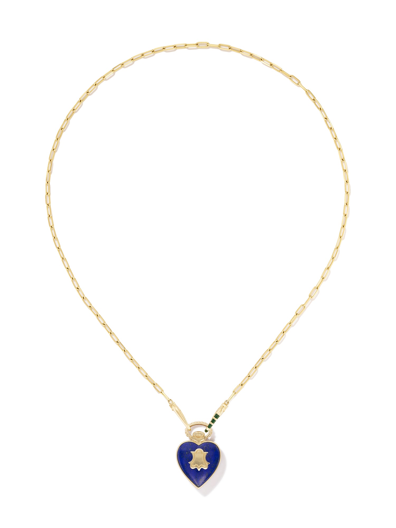 The You Vault in Lapis on Paperclip Stripe Chain