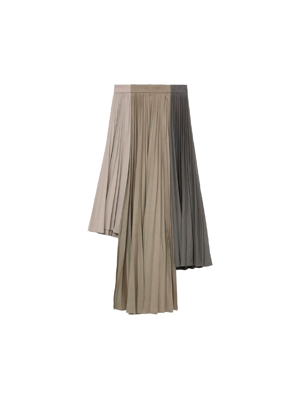 Rokh Triple Asymmetric Pleated Skirt - Grey