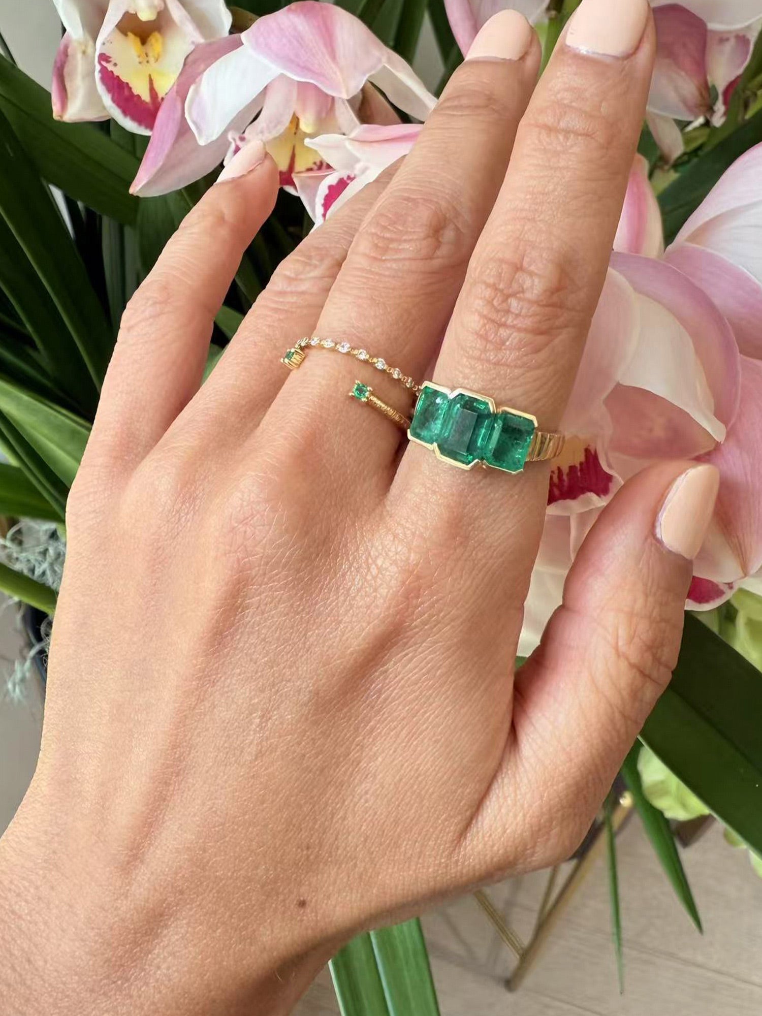 Emerald Tonal Rhythm Ring