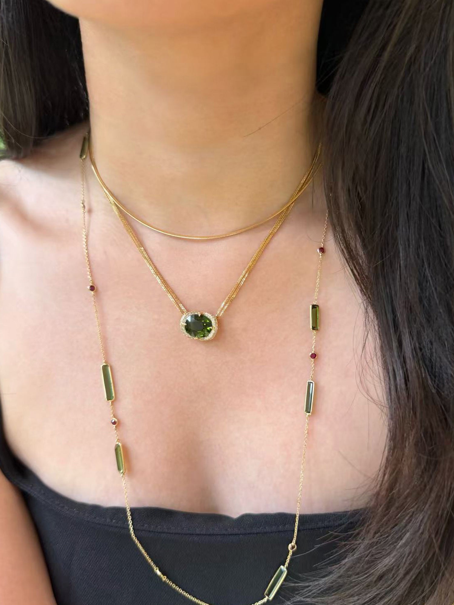 Green Tourmaline Aurora Necklace