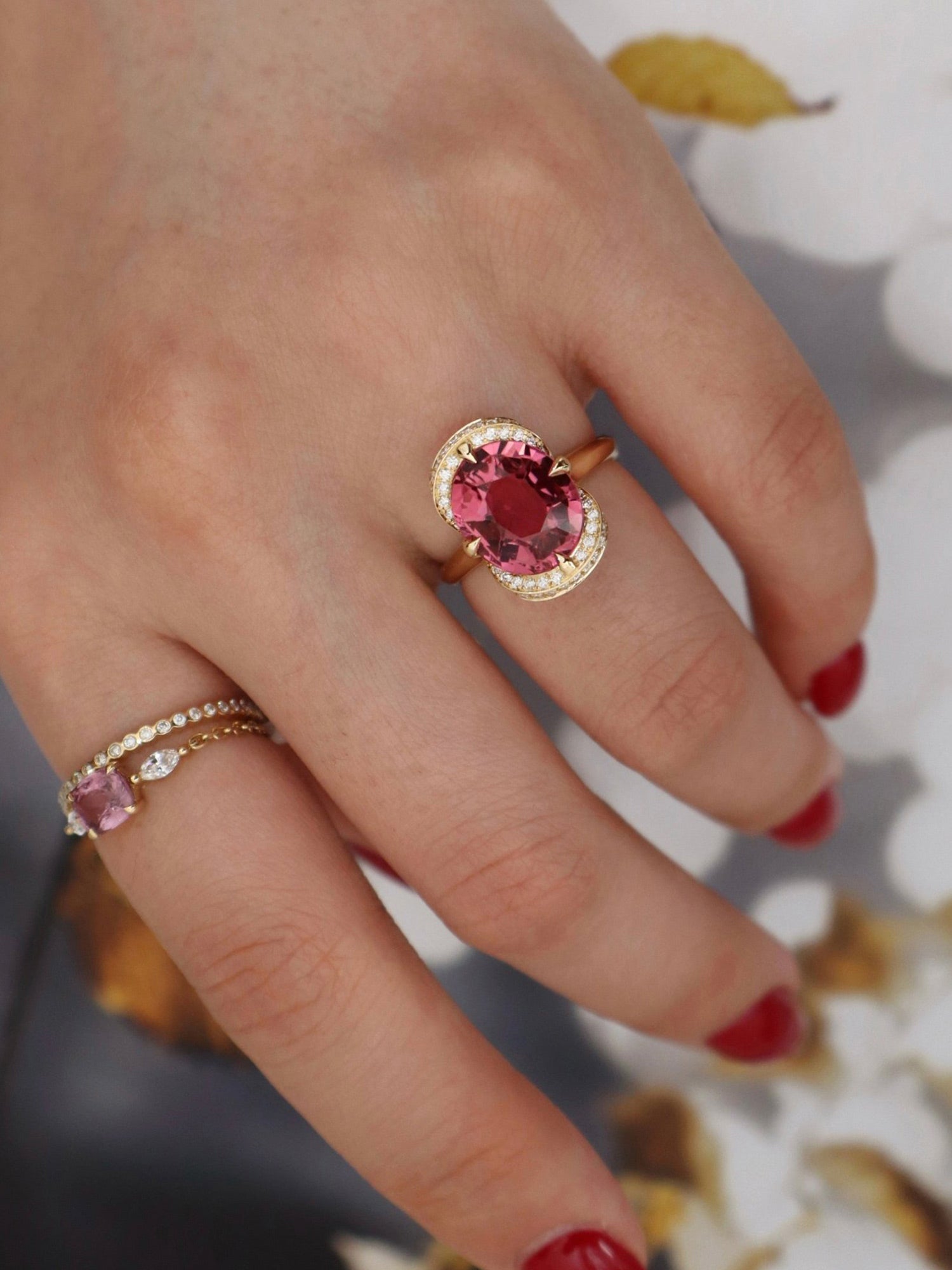Pink Tourmaline Aurora Supreme Ring