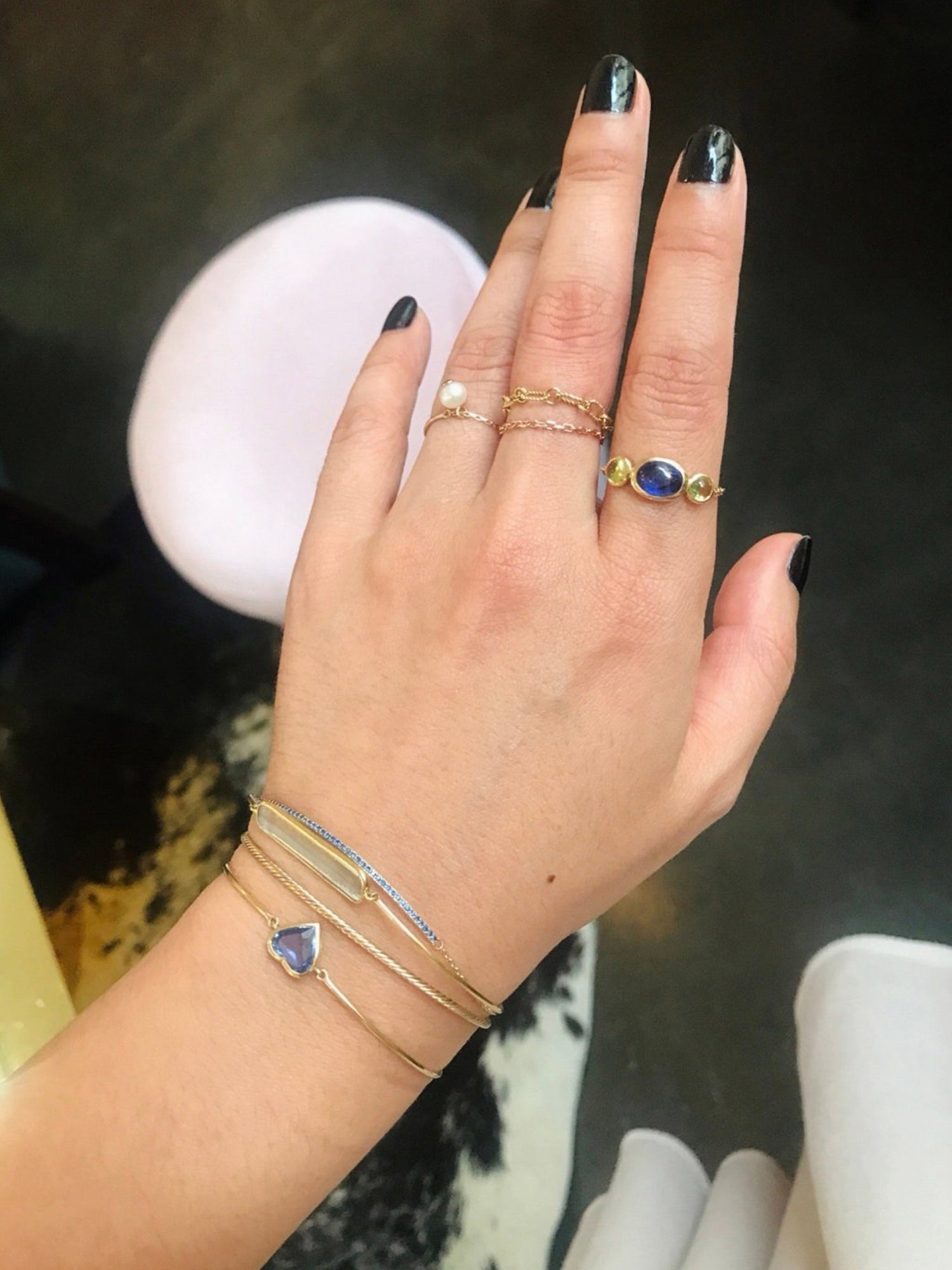 Purple Sapphire Heart Bangle