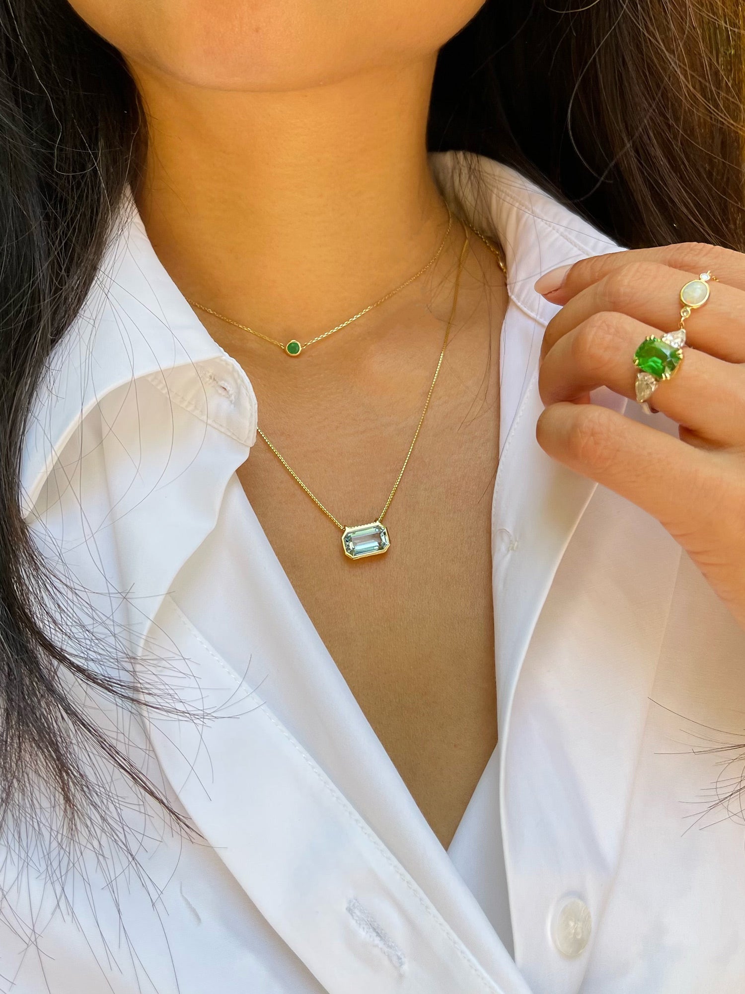Aquamarine Nouveau Necklace