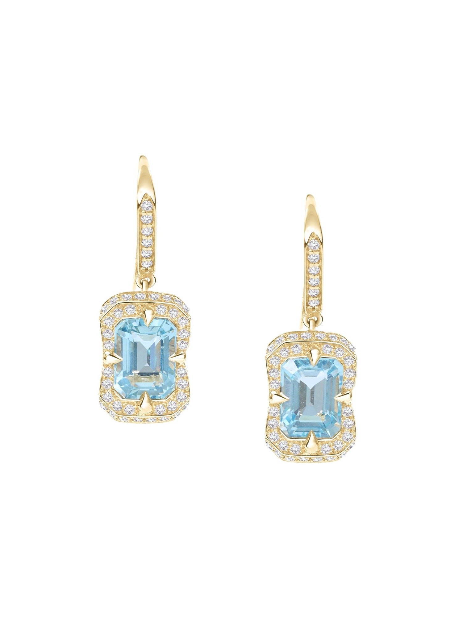 Aquamarine and Diamond Aurora Earrings