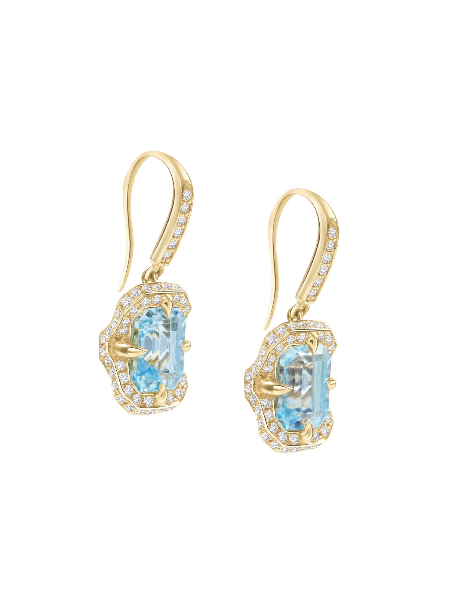Aquamarine and Diamond Aurora Earrings